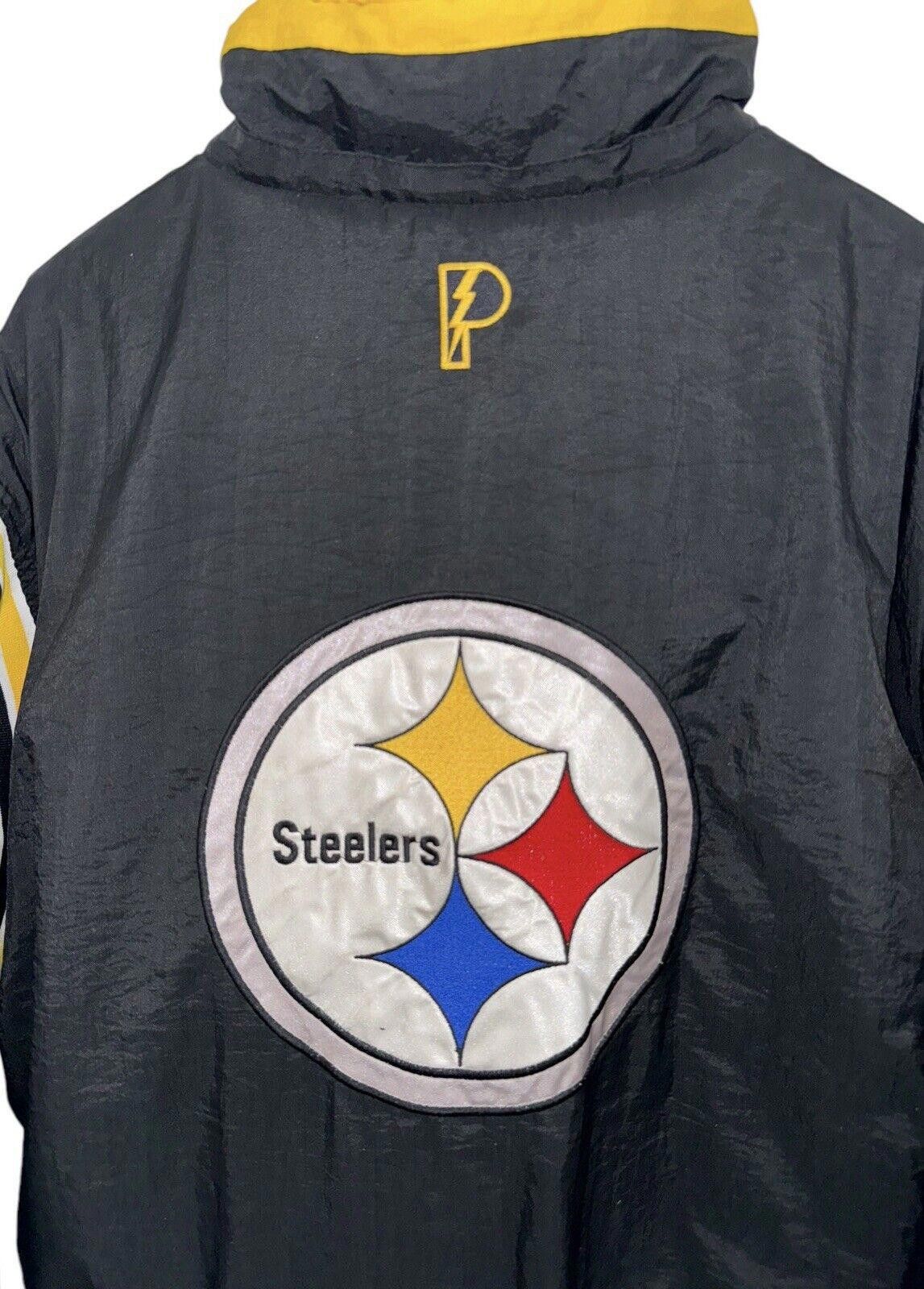 Designer Vintage Pro Player Pittsburgh Steelers Reversible Jacket L Size ONE SIZE - 3 Thumbnail