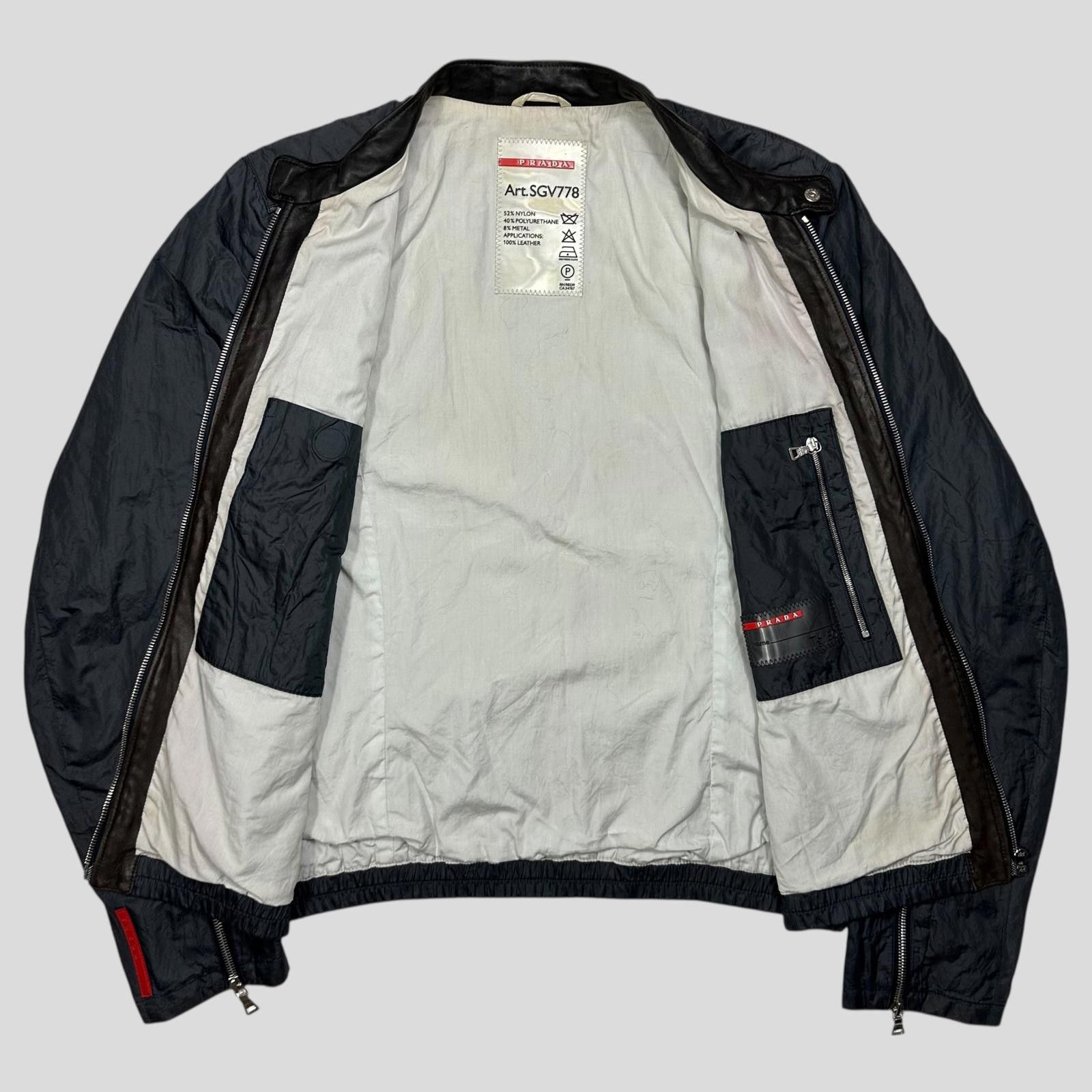 Prada Prada Sport 00’s Metal Nylon + Leather Moto Biker Jacket - M Size US M / EU 48-50 / 2 - 5 Thumbnail