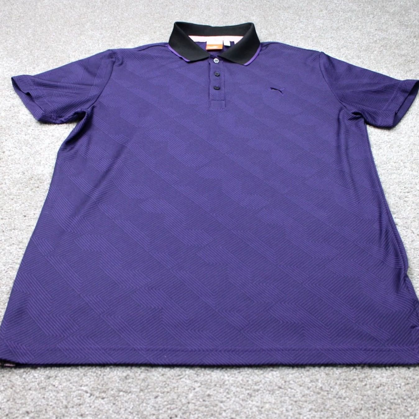 Puma PUMA Polo Shirt Mens Large Purple Dry Cell Wicking Jacquard Short Sleeve Golf Clothing Polo Mens Large Purple Jacquard Dry Cell Golf Shirt Size US L / EU 52-54 / 3 - 3 Thumbnail
