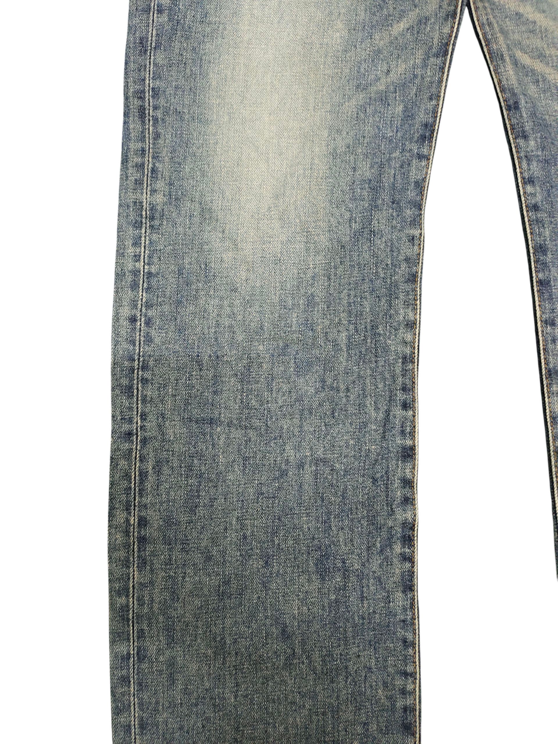 Number (N)ine × Undercover Vintage 90s Edwin 503 Clawmark Distress Faded Denim Jeans Size US 32 / EU 48 - 4 Thumbnail