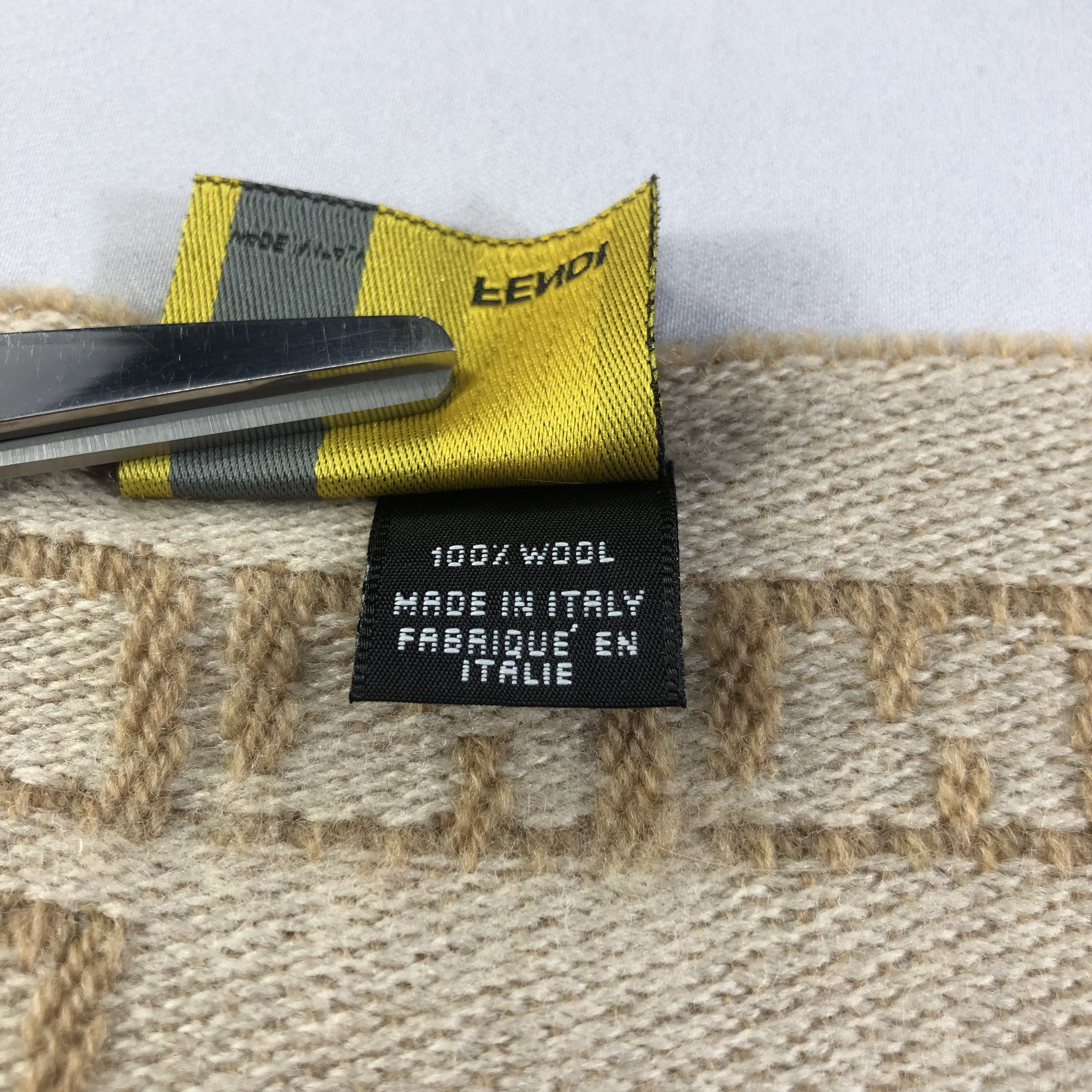 Fendi Fendi FF Monogram Wool Scarf Muffler V1657 Size ONE SIZE - 5 Thumbnail