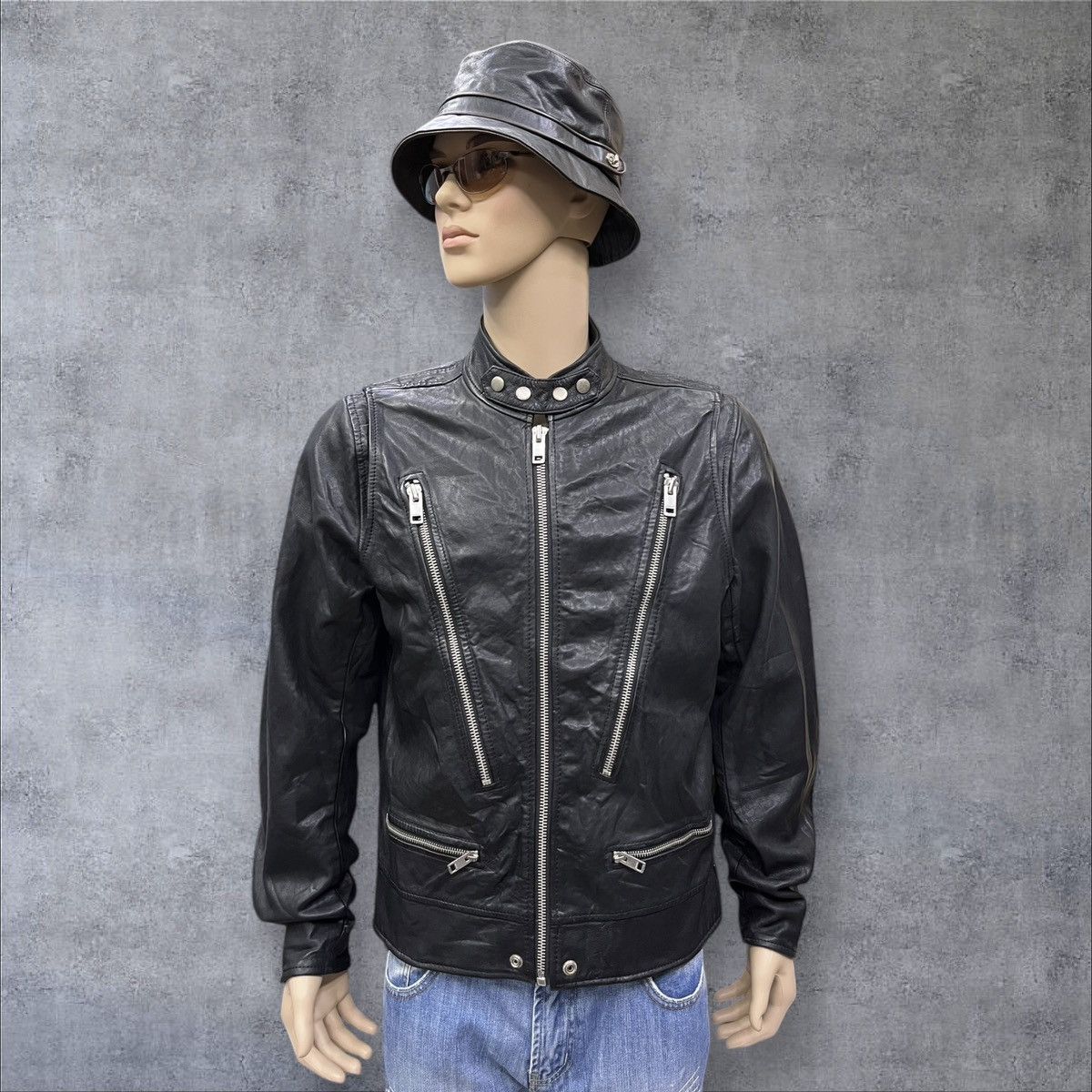 Diesel 🔥FYE💥Diesel “Silence/Noise” Moto Leather Jacket Rare Size US M / EU 48-50 / 2 - 1 Thumbnail