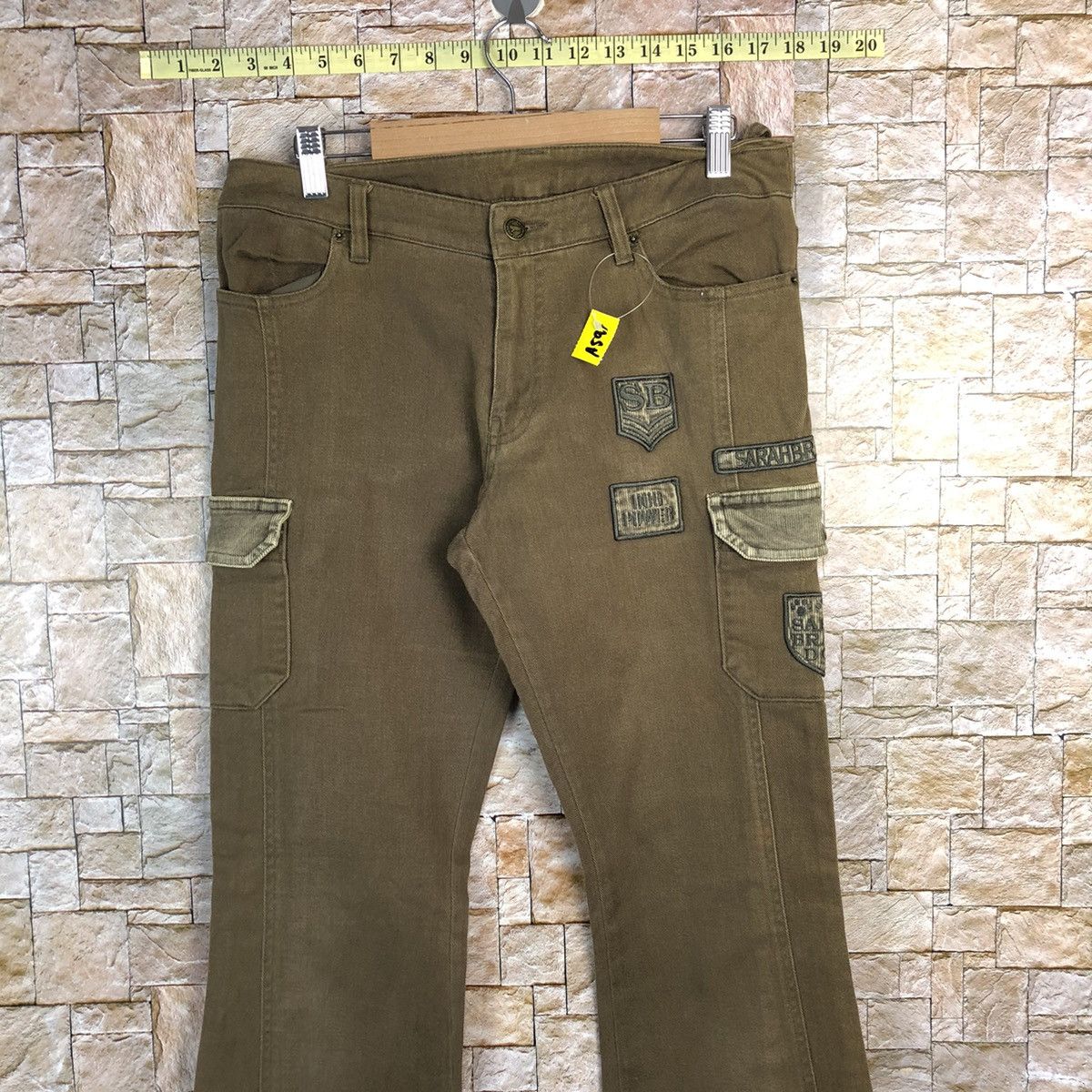Japanese Brand Sarah Band Brown Cargo Multipocket Pants #A590 Size US 31 - 2 Thumbnail