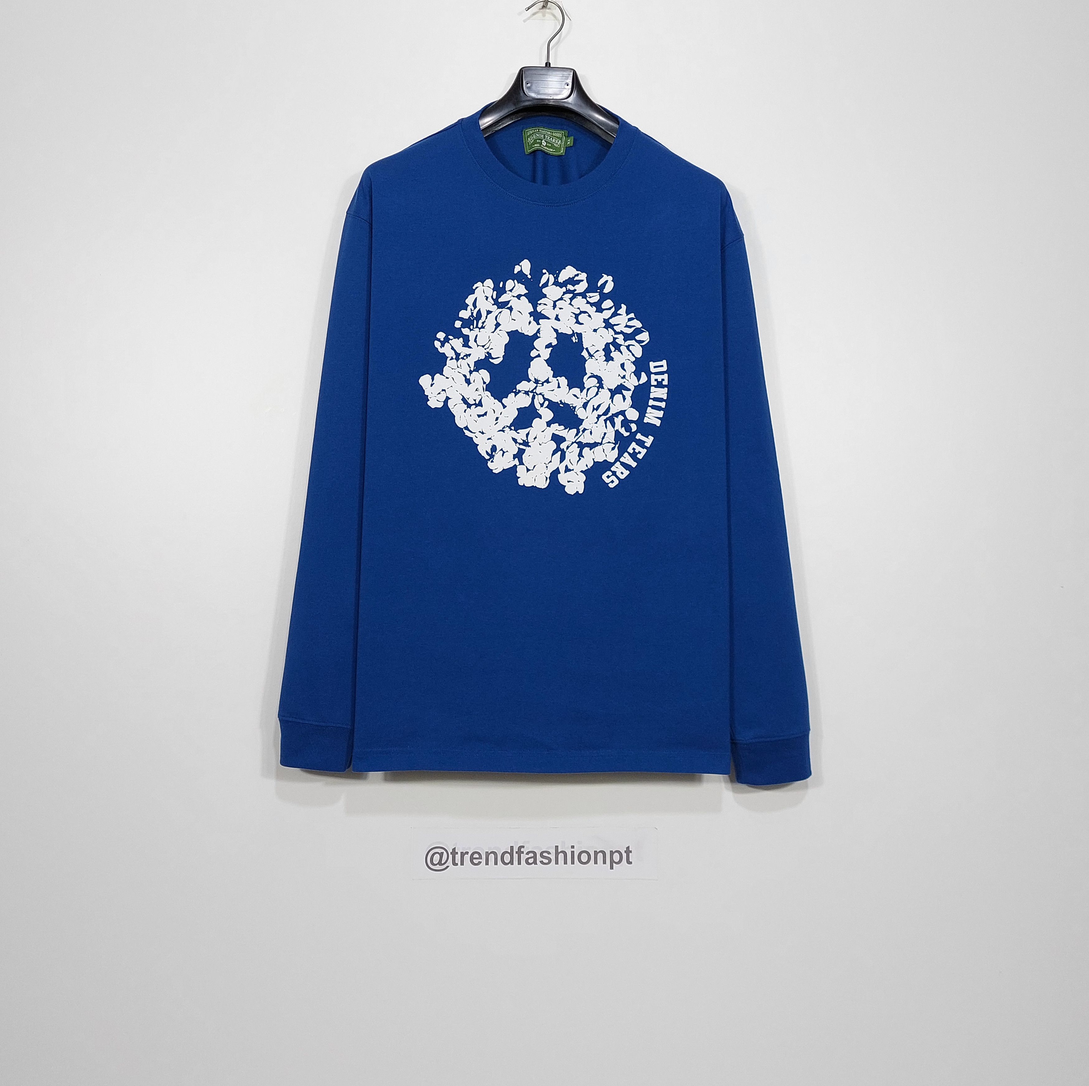 DENIM TEARS peace wreath long sleeve tshirt - blue XL Size US XL / EU 56 / 4 - 1 Thumbnail
