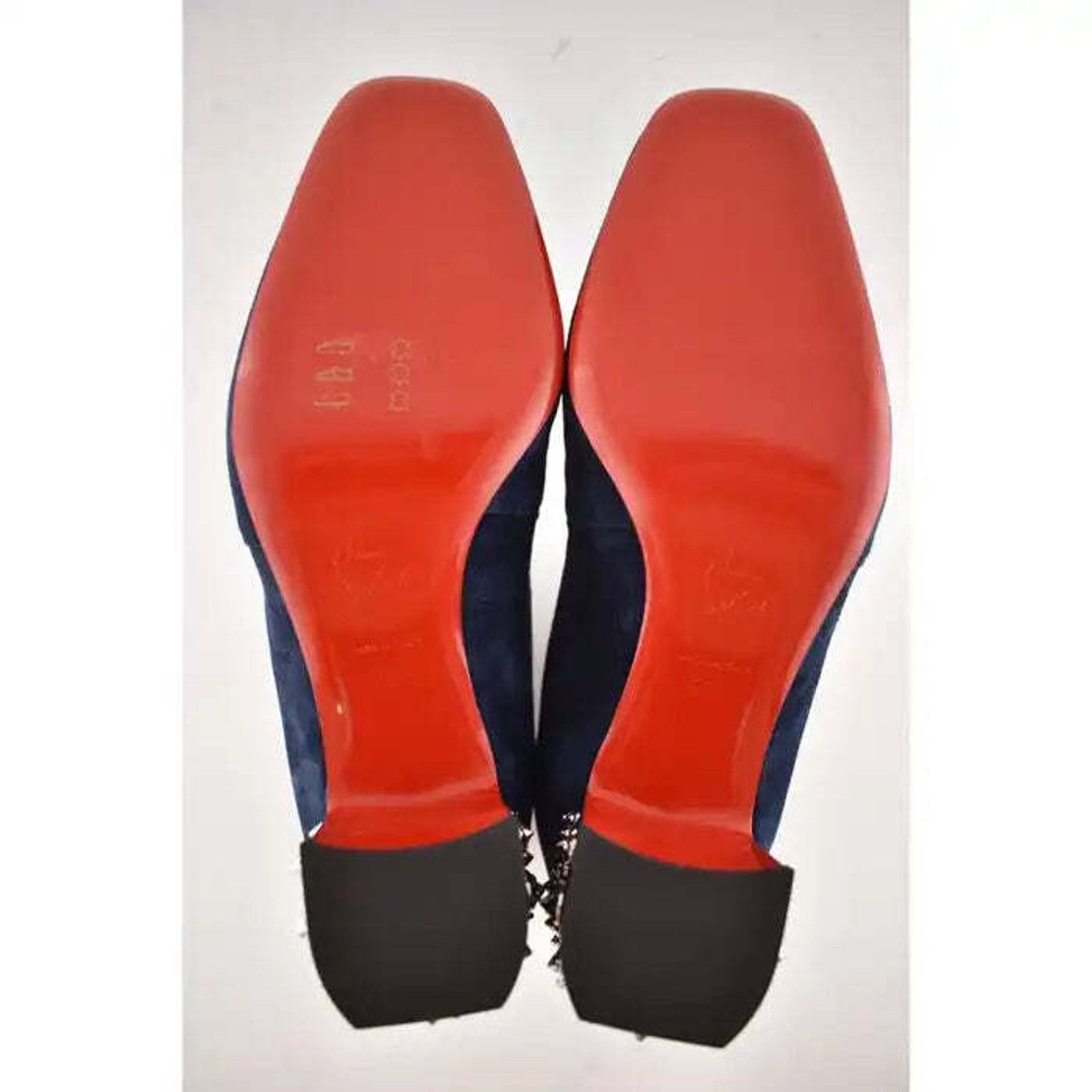 Christian Louboutin Christian Louboutin Study 55 Blue Suede Silver Spike Block Size US 6.5 / IT 36.5 - 9 Thumbnail