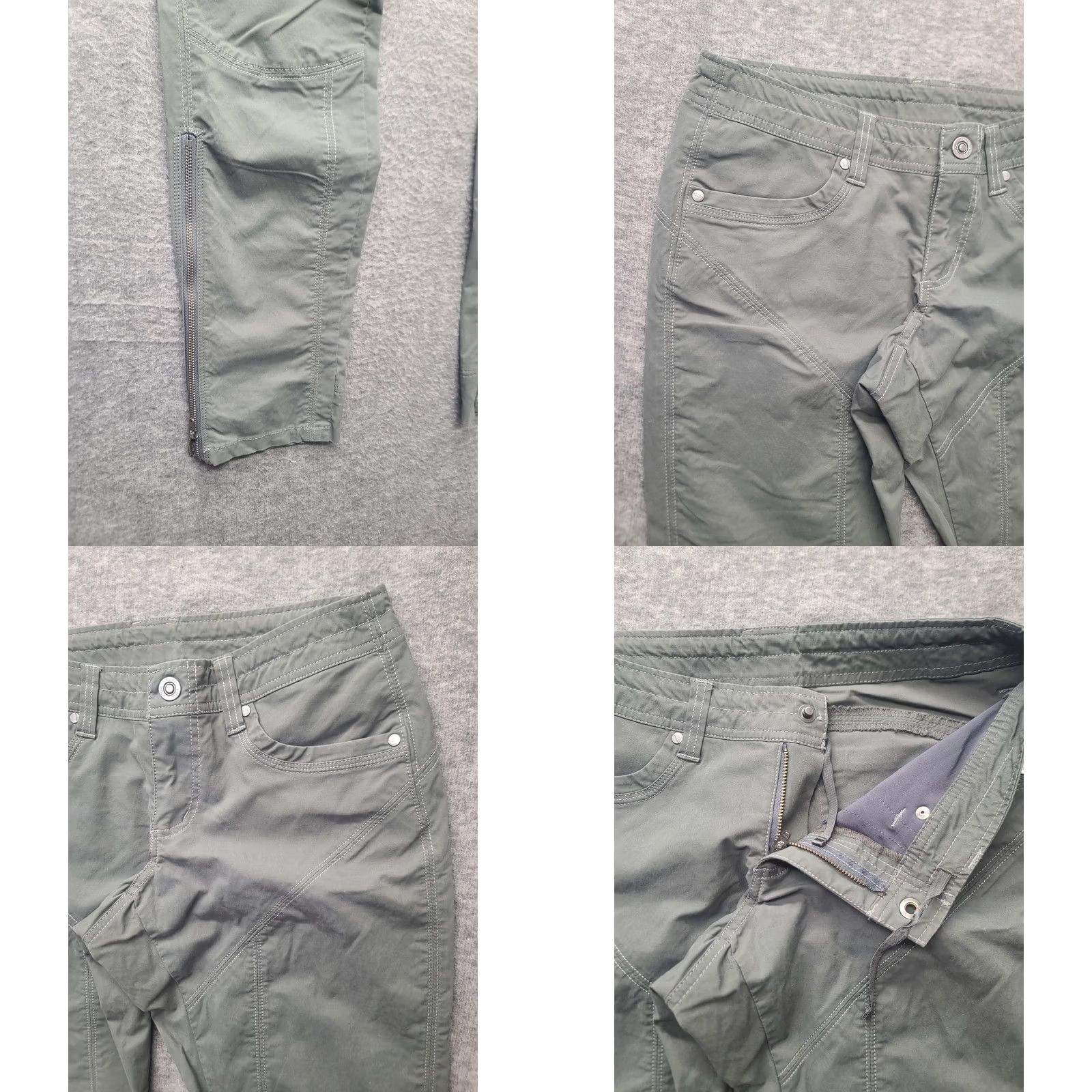 Vintage Kuhl Pants Womens 4x30 Inspiratr Ankle Zip Regular Fit Mid Rise Tapered Leg Green Cotton Nylon Spandex Baggy? Size 27" / US 4 / IT 40 - 8 Thumbnail