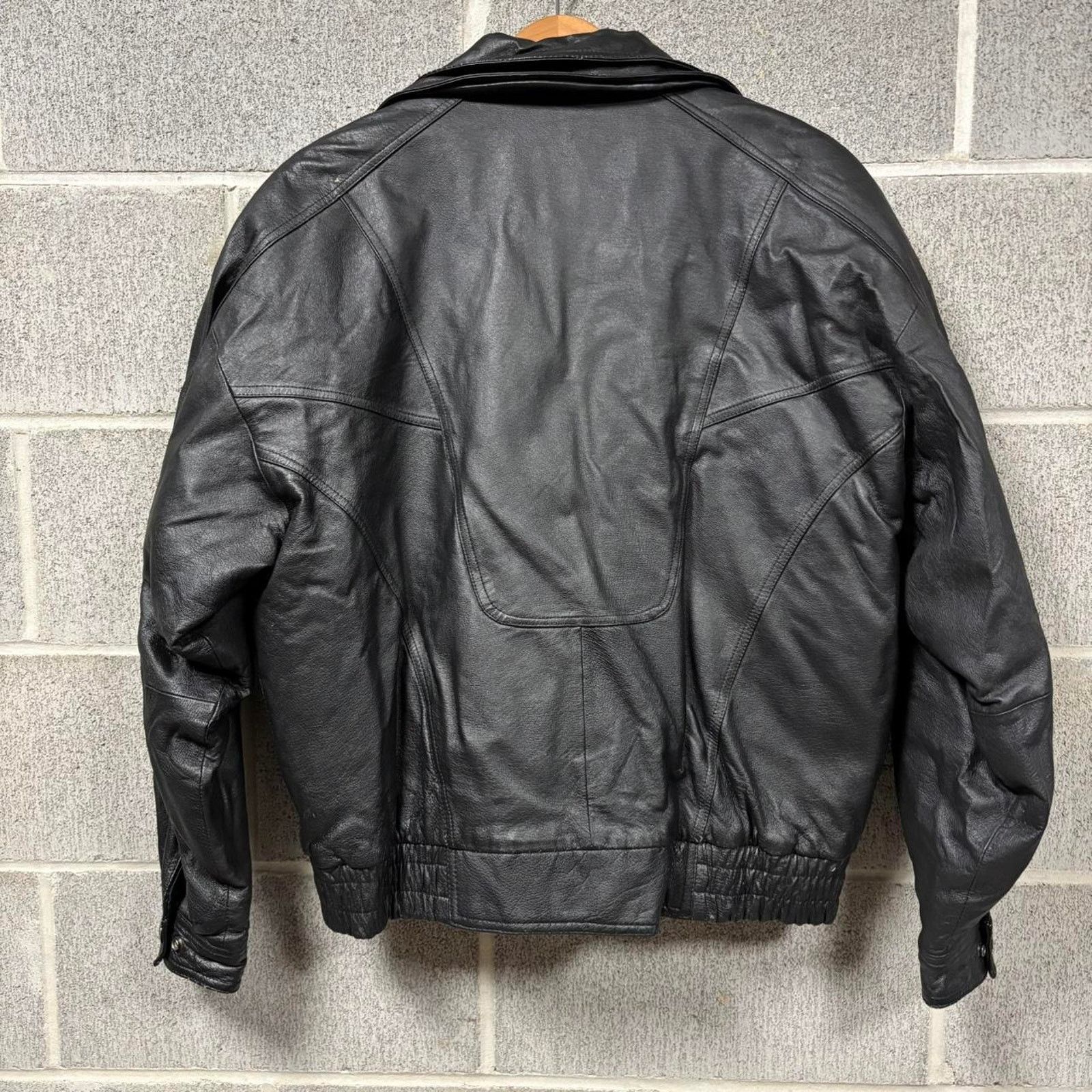 Vintage Y2K Wilson online Leather Black Bomber / Moto Style Jacket Sz XL