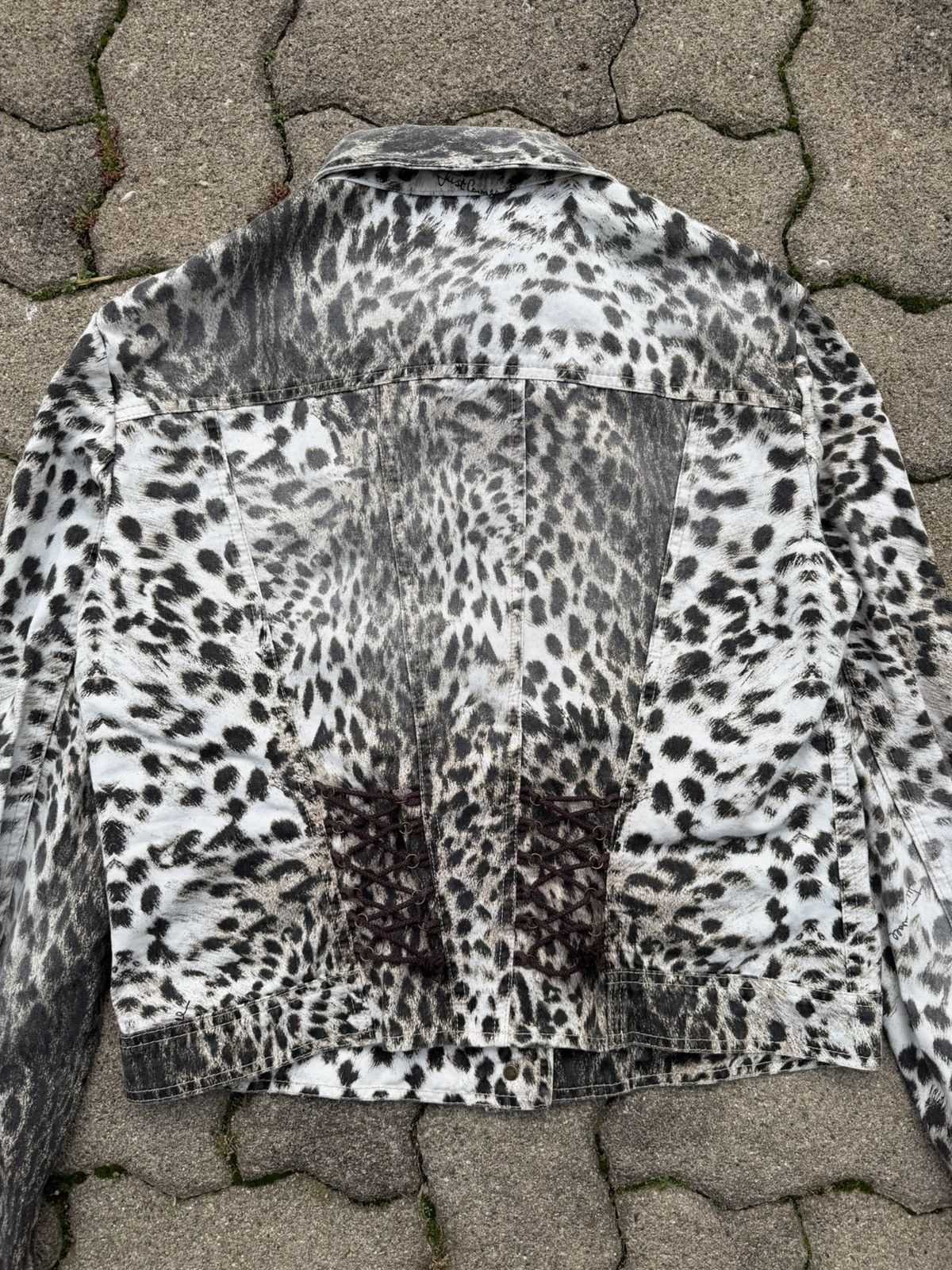 Just Cavalli Vintage 2000s Just Cavalli White Leopard Rare Corset Jacket Size L / US 10 / IT 46 - 12 Thumbnail