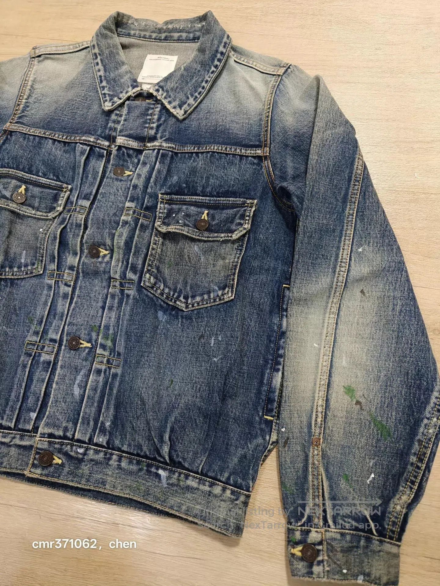 Visvim Blue Denim Jacket with Paint Splatter . Size US M / EU 48-50 / 2 - 4 Thumbnail