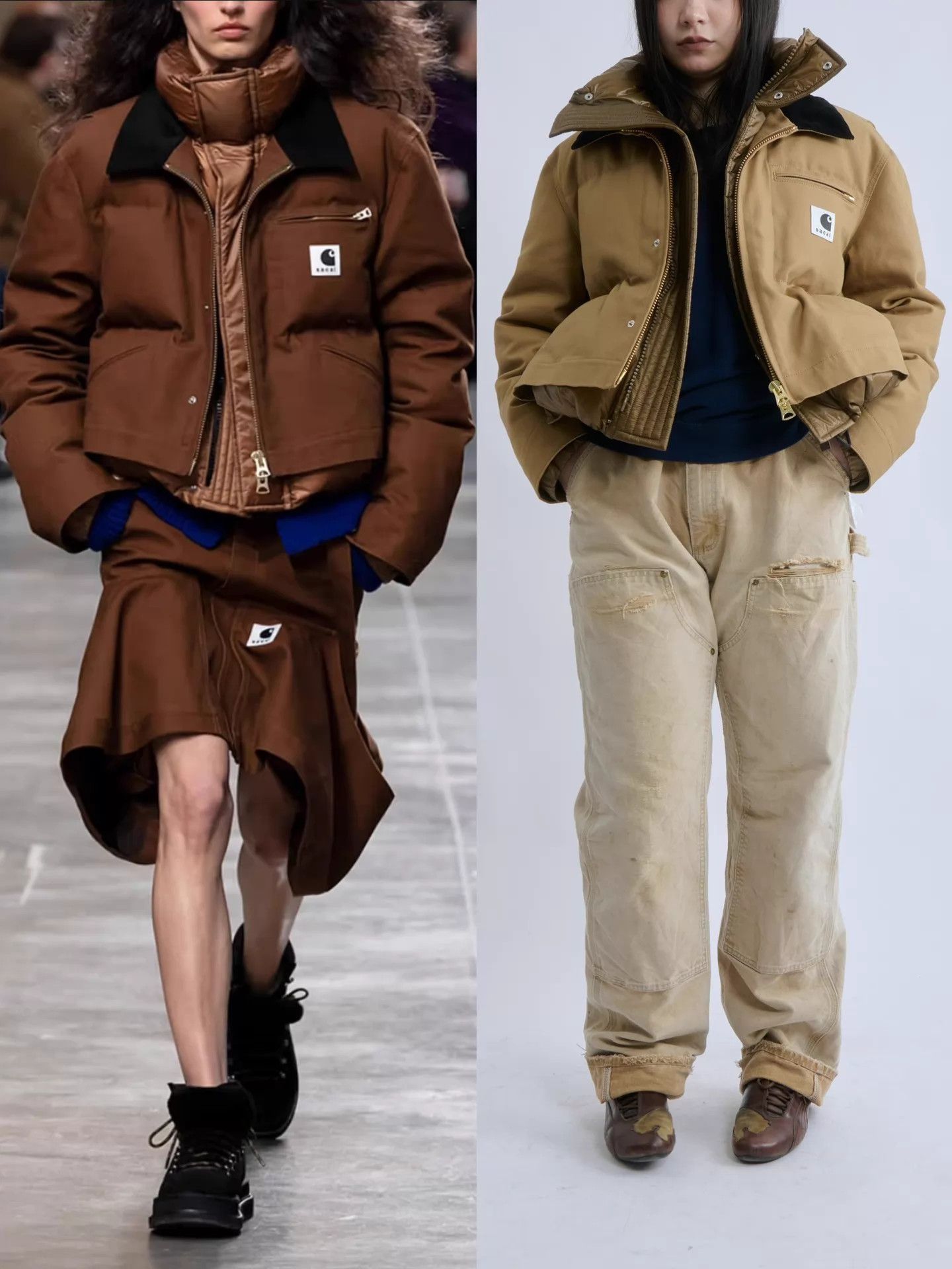 Sacai Sacai × Carhartt WIP Paneled Down Jacket Size 2 Size XS / US 0-2 / IT 36-38 - 6 Thumbnail