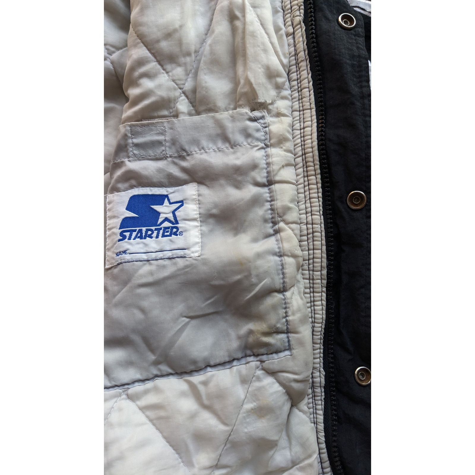 NFL × Starter Oakland Raiders Vegas 90s puffer SPLIT S blk NFL Pro vtg Size US S / EU 44-46 / 1 - 11 Thumbnail