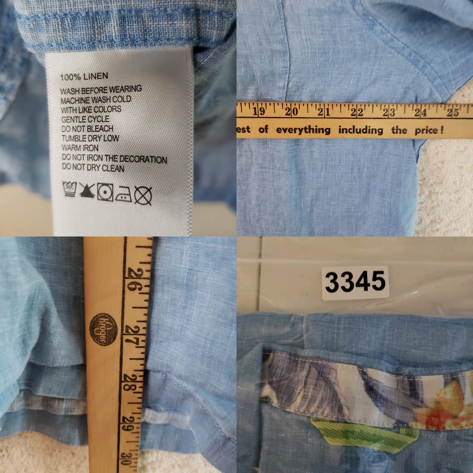 Tommy Bahama Tommy Bahama Shirt Men's L Blue Short Sleeve Button-Up Linen 100% Linen Embroidered Pocket Beach Tropical Summer Relaxed fit Mens Size US L / EU 52-54 / 3 - 9 Thumbnail