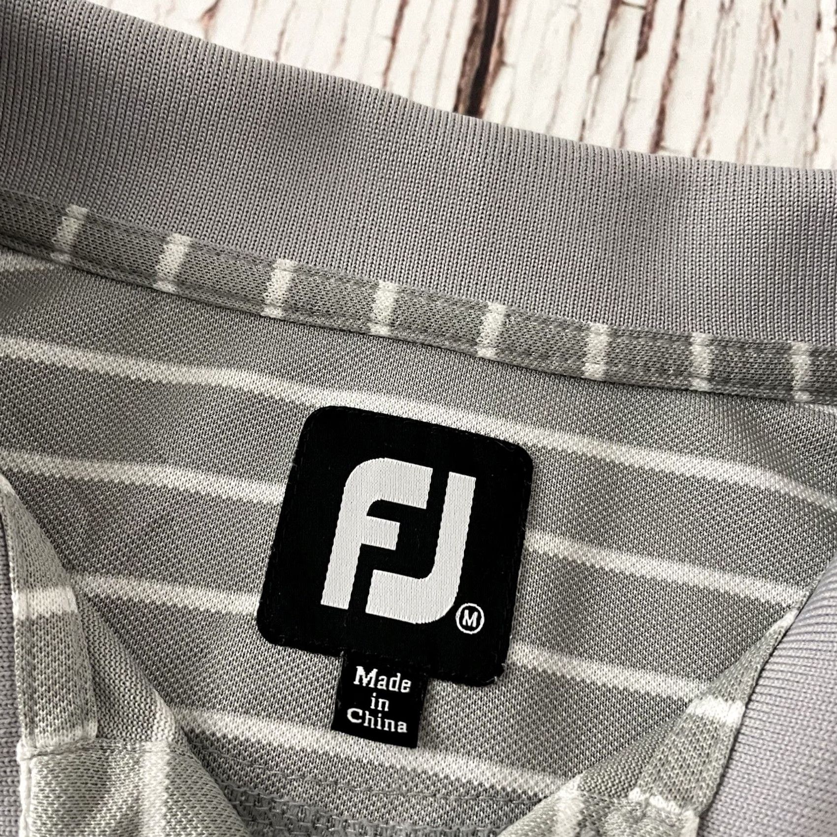 Footjoy FootJoy Striped Short Sleeve Golf Polo Shirt Men’s Medium Gray Size US M / EU 48-50 / 2 - 3 Thumbnail