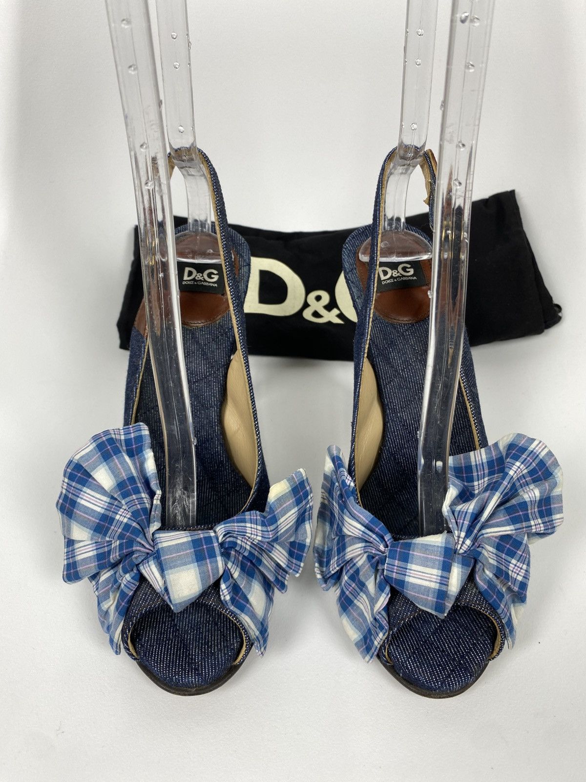 Dolce & Gabbana Dolce & Gabbana Denim Sandals Slingback Plaid size 38 Size US 8 / IT 38 - 2 Thumbnail