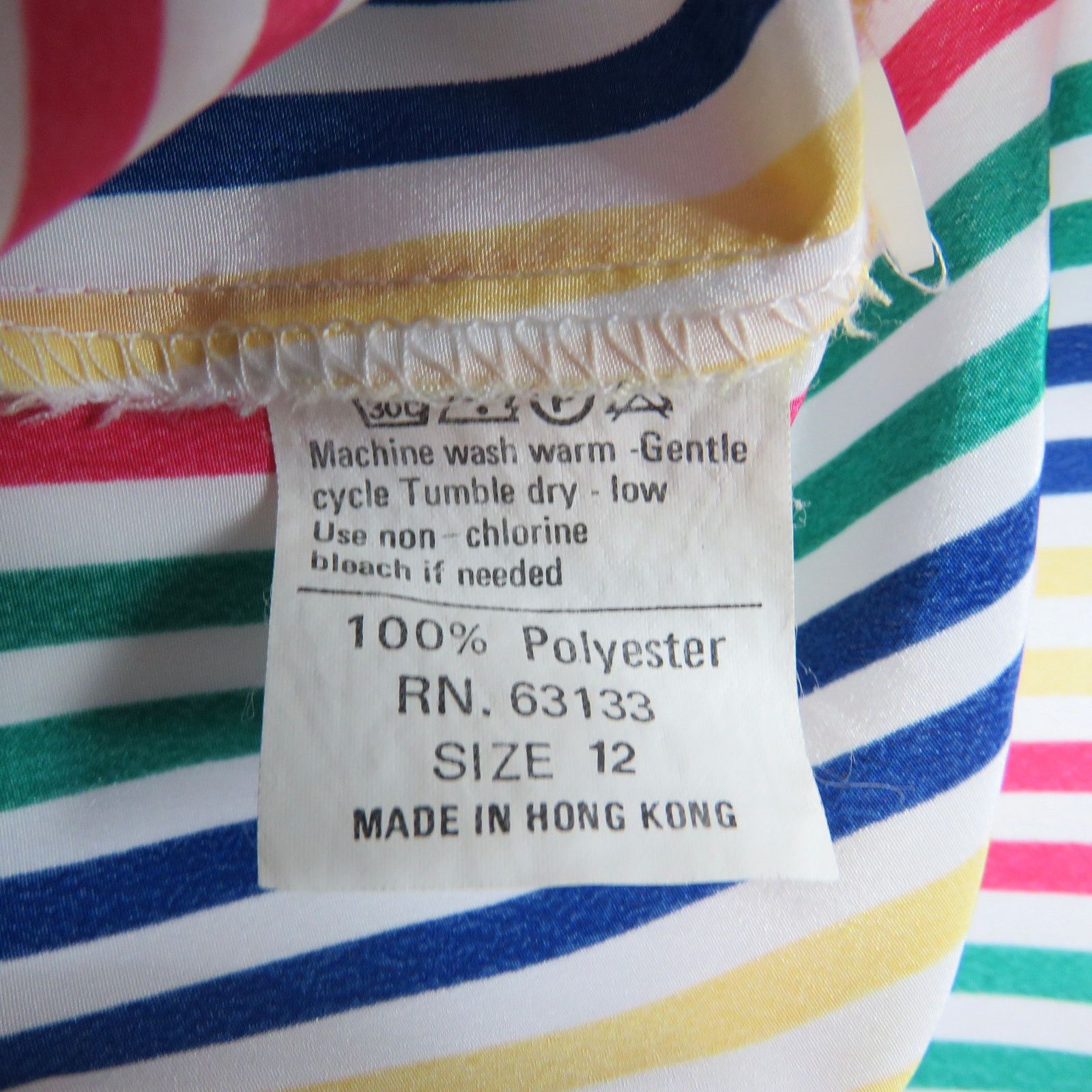 Vintage Vintage Retro Candy Stripe Blouse Short Sleeve Button Down Size L / US 10 / IT 46 - 6 Thumbnail