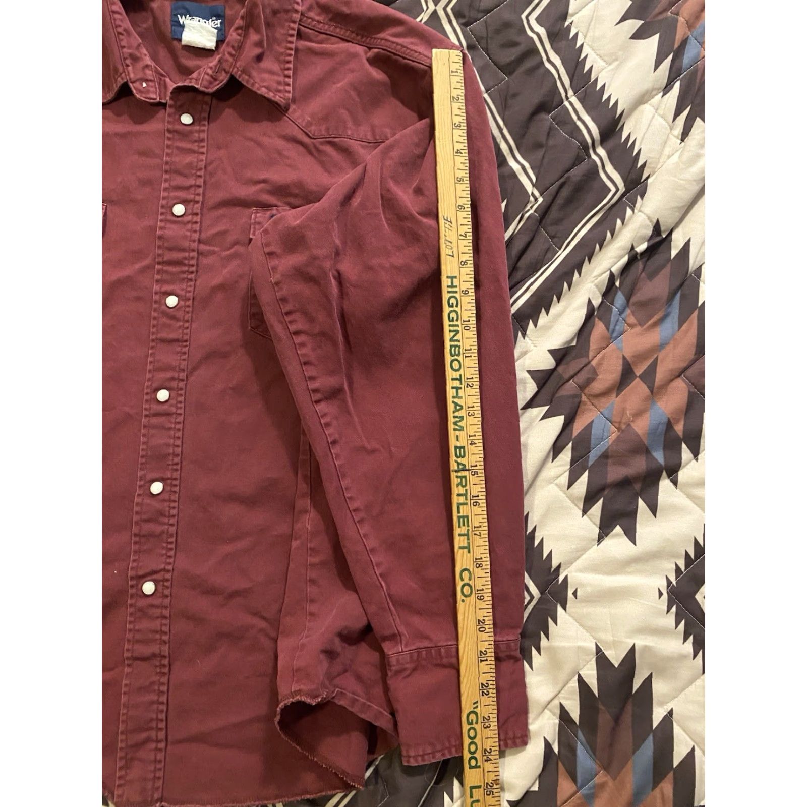 Wrangler VINTAGE Wrangler Brushpopper Pearl Snap Shirt Dark Red Maroon Men’s Size 2XL Size US XXL / EU 58 / 5 - 7 Thumbnail