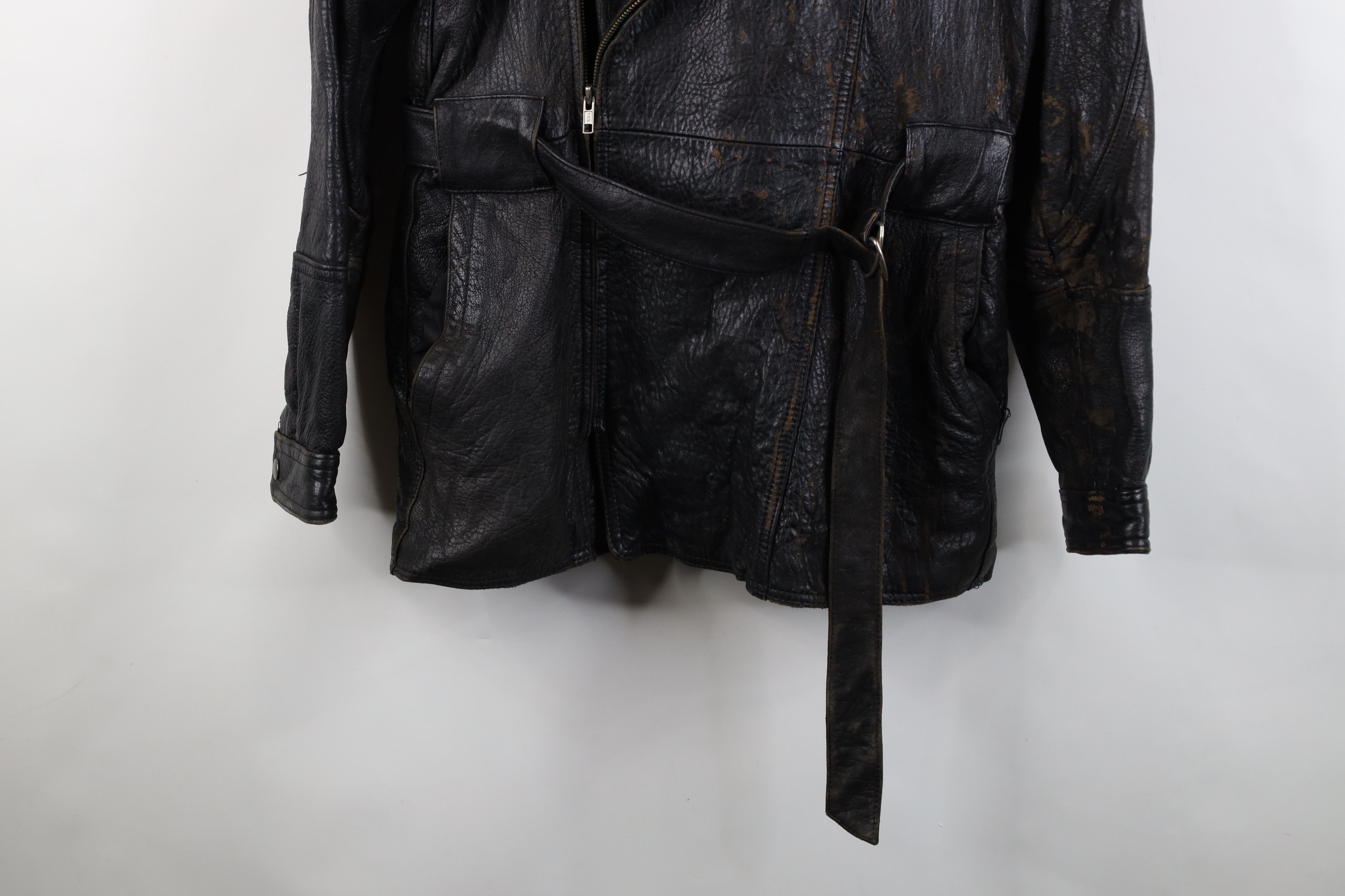 Vintage Vintage 80s 90s Streetwear Belted Leather Trench Coat Jacket Size US XL / EU 56 / 4 - 3 Thumbnail