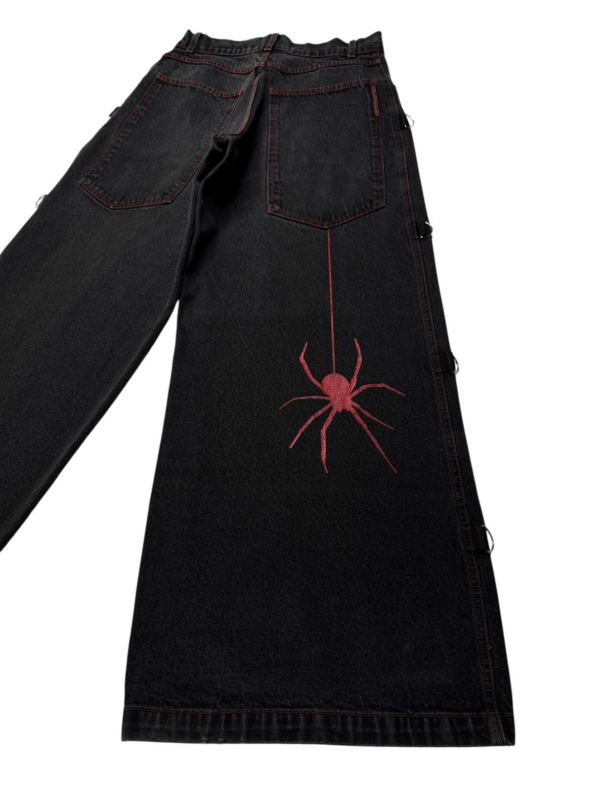 JNCO Vintage Y2K Sinister Spider Denim Baggy Jeans Size US 32 / EU 48 - 5 Thumbnail
