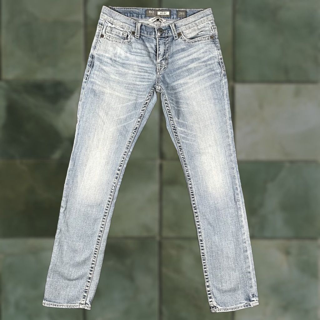 BKE BKE Alec Jeans Mens Slim Straight Leg Light Wash Denim 29x29 Stretch Cotton Zip Fly Pockets Regular Inseam 29 Men Size US 28 / EU 44 - 1 Thumbnail