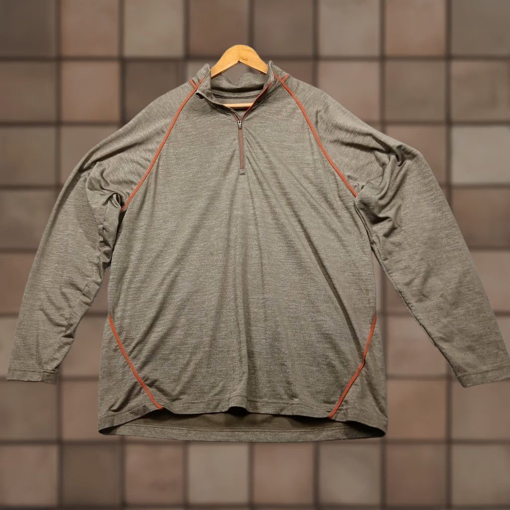 Vintage Cabella's Pullover Shirt Mens 2XL Zip Mock Neck 1/4 Long Sleeve Brown Heathered Knit Polyester Golf Activewear Size US XXL / EU 58 / 5 - 1 Thumbnail