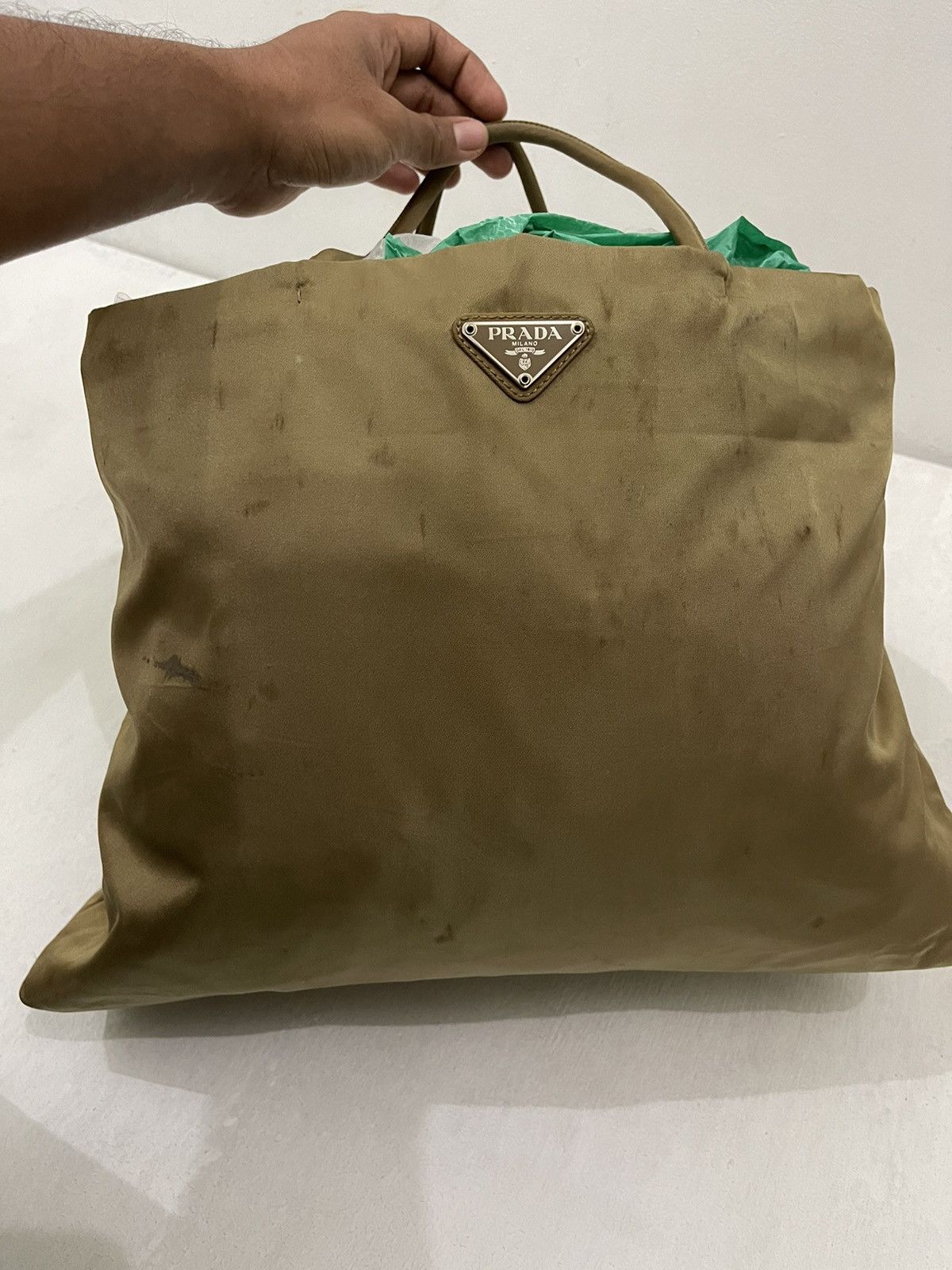 Designer × Prada Prada Nylon Brown Tote Bag Size ONE SIZE - 2 Thumbnail