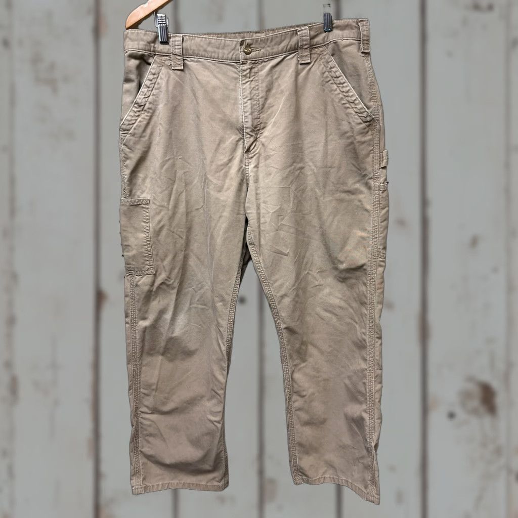 Carhartt VINTAGE Carhartt Pants Carpenter Workwear Light Weight Canvas 36x30 Beige Mens Regular Inseam 30 Distressed Size 36 Size US 36 / EU 52 - 1 Thumbnail