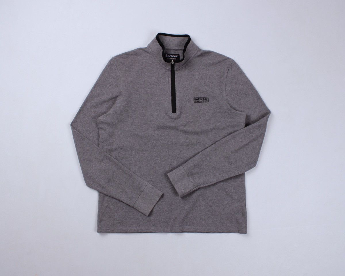 Barbour BARBOUR International Half 1/4 Zip Cotton Gray Pullover Size US S / EU 44-46 / 1 - 2 Thumbnail