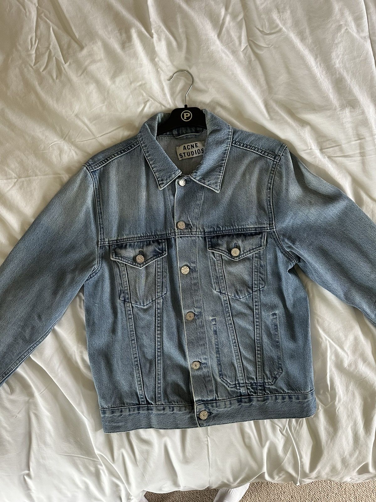 image of Acne Studios Morris Denim Jacket in Blue, Men's (Size Medium)