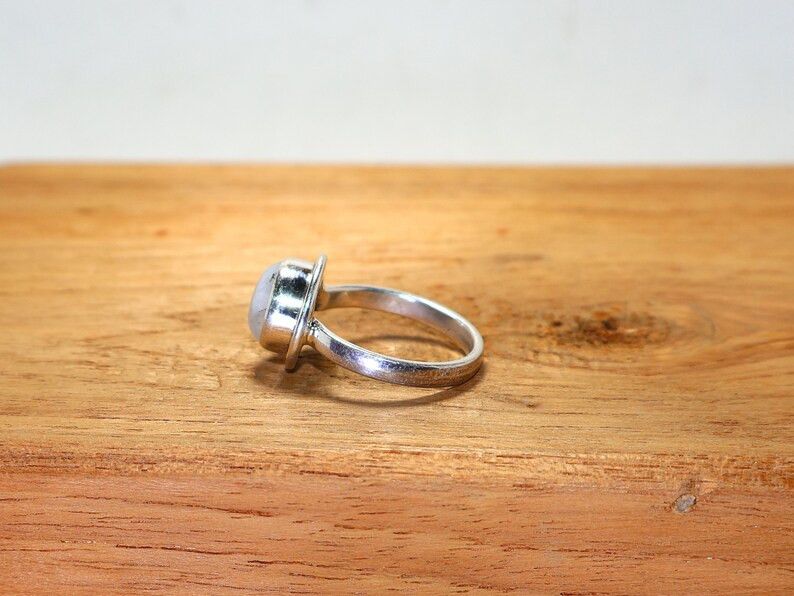 Handmade Moonstone Ring: Handmade Sterling Silver, June Birthstone Size ONE SIZE - 7 Thumbnail