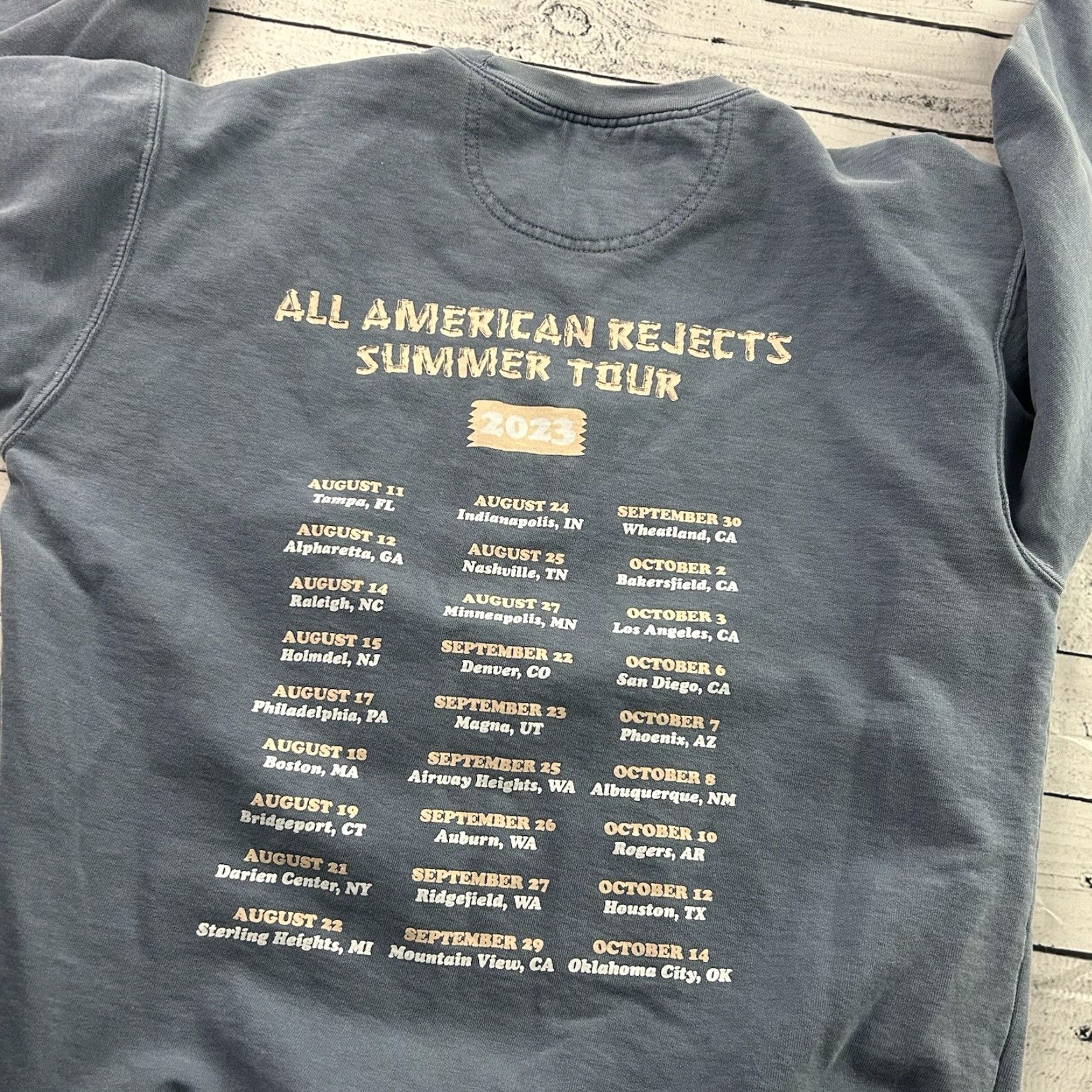 Comfort Colors All American Rejects Summer Tour 2023 Crewneck Sweatshirt Men L Blue Size US L / EU 52-54 / 3 - 5 Thumbnail