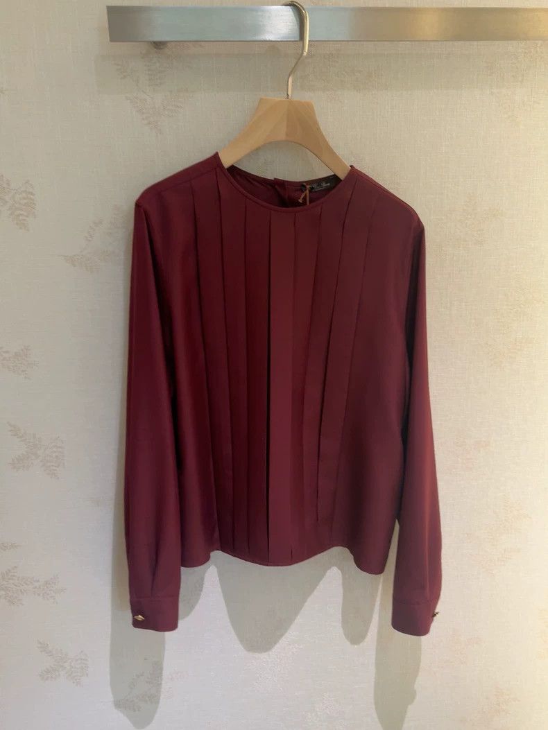 Loro Piana LORO PIANA A wine-red silk shirt Size S / US 4 / IT 40 - 1 Thumbnail