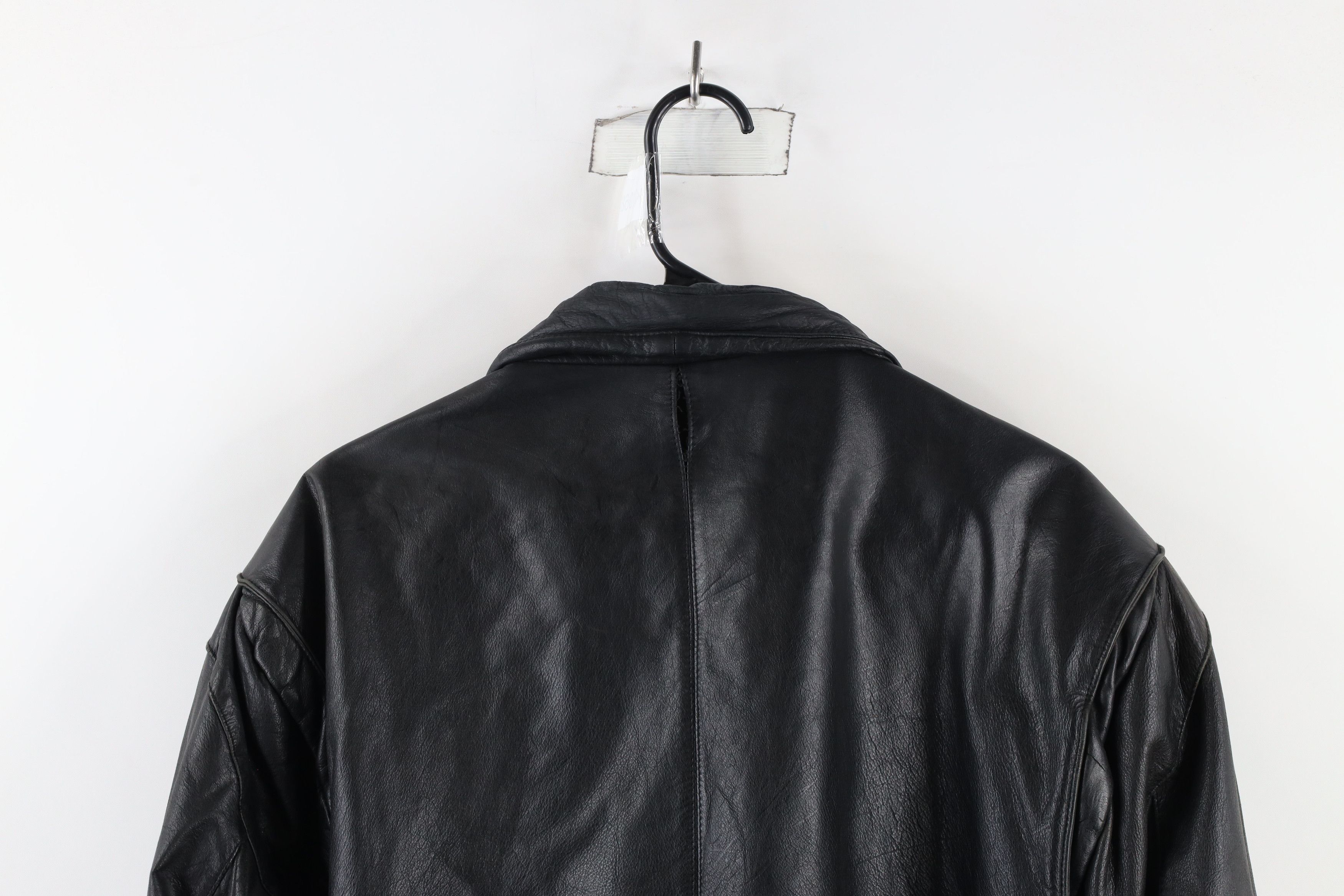 Vintage Vintage 90s Streetwear Leather Flight Bomber Jacket Black Size US L / EU 52-54 / 3 - 16 Thumbnail