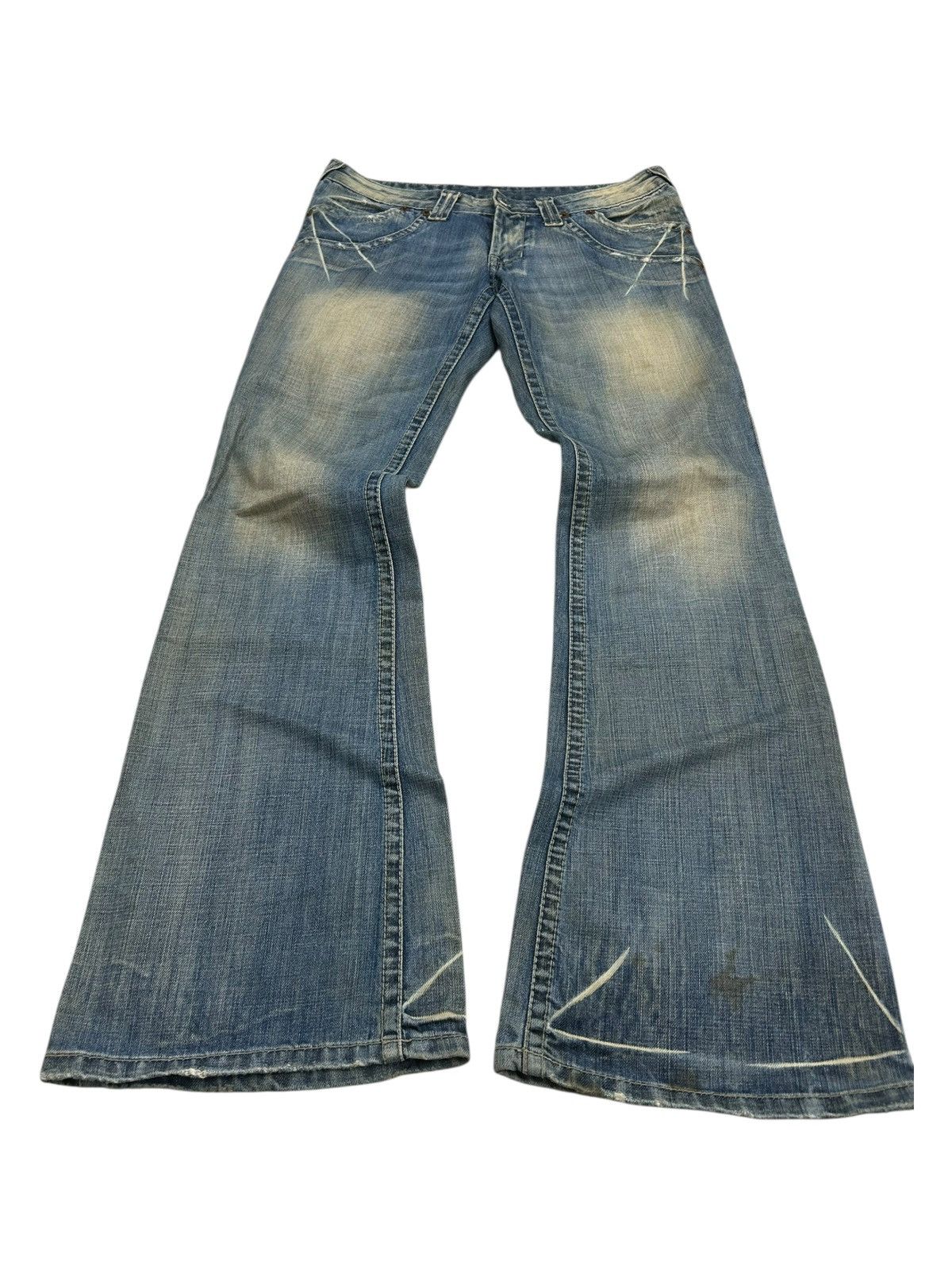 Hysteric Glamour Pep Jean Flare Mud Washed Clawn Mark Distressed Low Rise Size US 30 / EU 46 - 2 Thumbnail