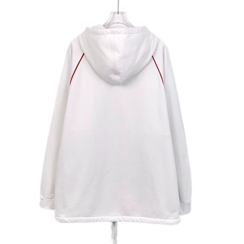 Gucci Gucci White webbing hooded drawstring semi-zipper sweatshir Size US XXL / EU 58 / 5 - 2 Thumbnail