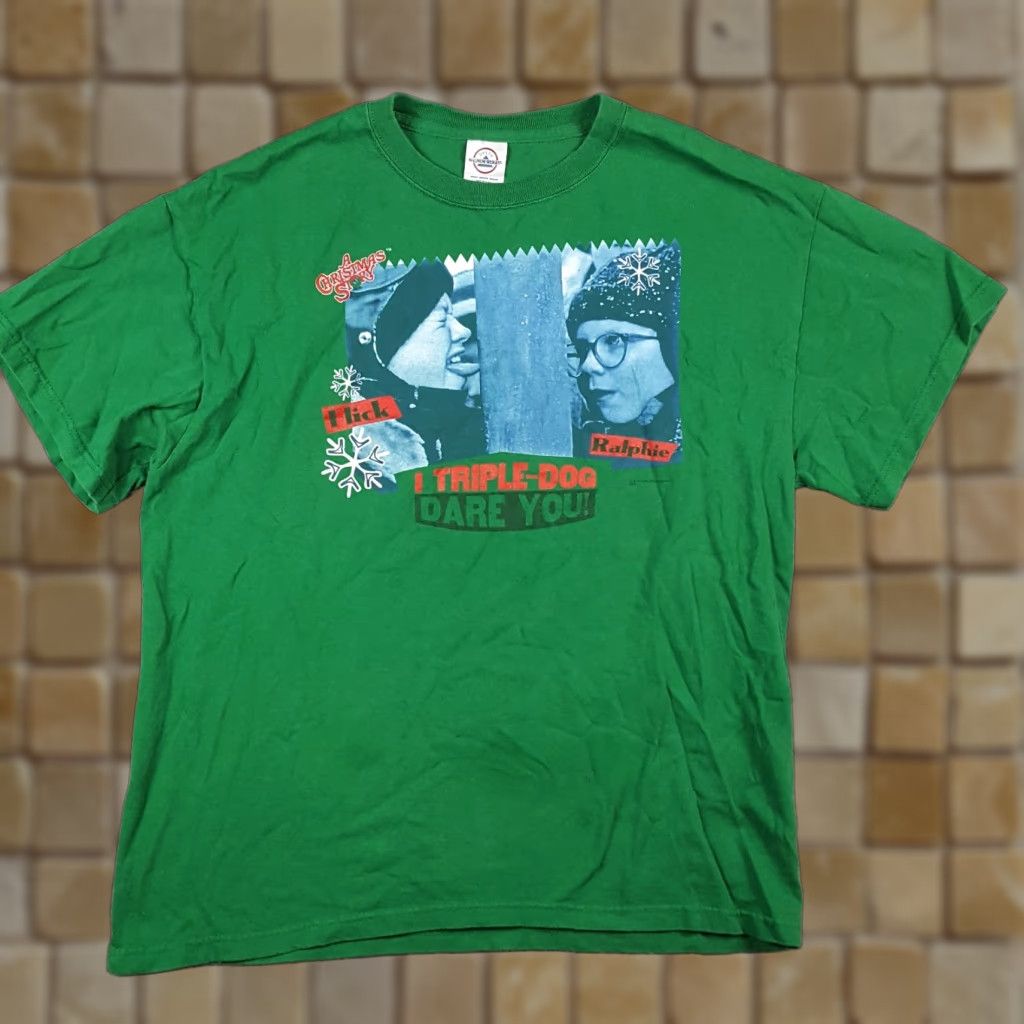 Delta VINTAGE Delta Men's T-Shirt Short Sleeve Crew Neck Green 90s Christmas Funny Retro Movie Xmas Size US L / EU 52-54 / 3 - 1 Thumbnail