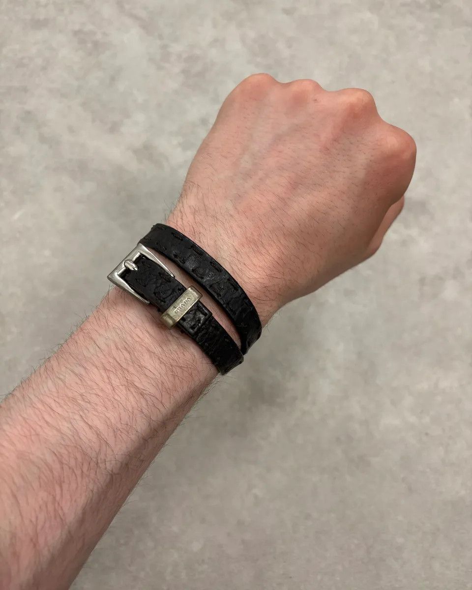 Prada 2000s Prada Double Wrap Dark Leather Bracelet Size ONE SIZE - 1 Thumbnail