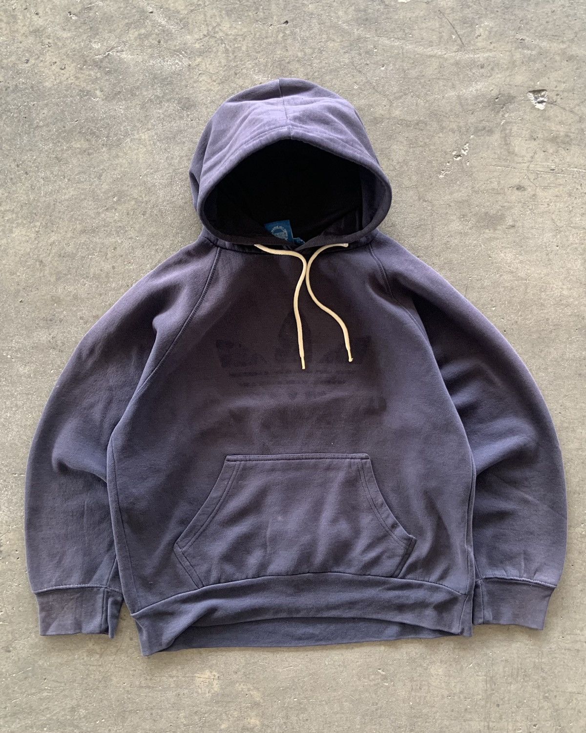 Adidas × Japanese Brand × Vintage 2000s Adidas Trashed Faded Navy Boxy Hoodie Size US M / EU 48-50 / 2 - 1 Thumbnail