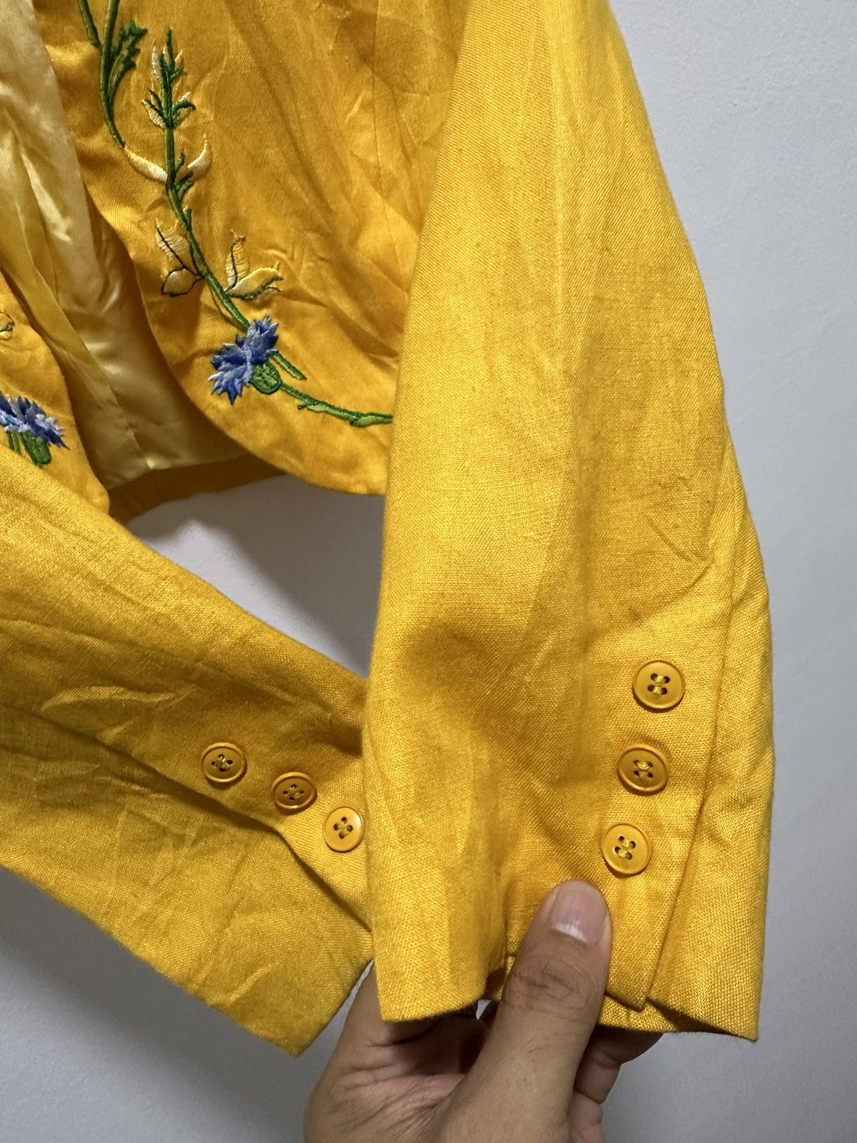 Kenzo Kenzo Cropped Jacket Embroidered Floral Design Buttonless Size M / US 6-8 / IT 42-44 - 8 Thumbnail