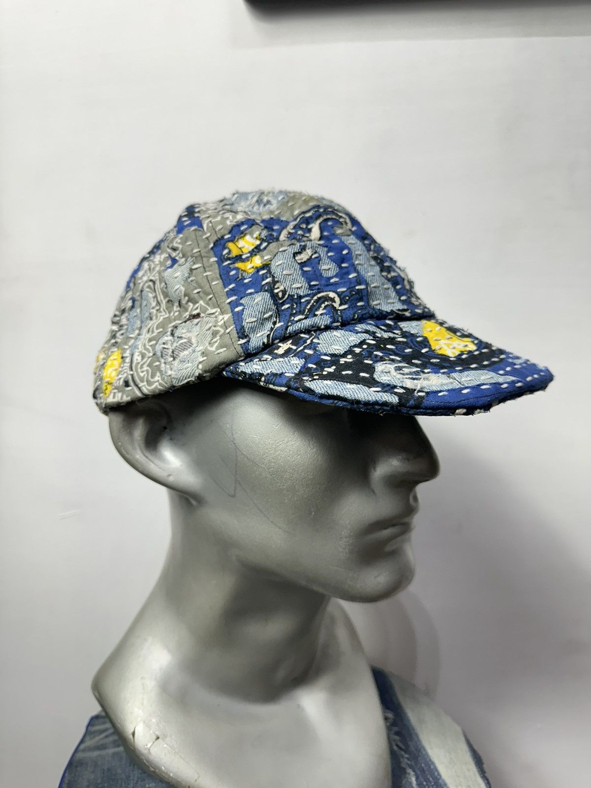 Art Comes First × Handmade Custom Made Distressed Paisley Patchwork Boro hats Size ONE SIZE - 8 Thumbnail