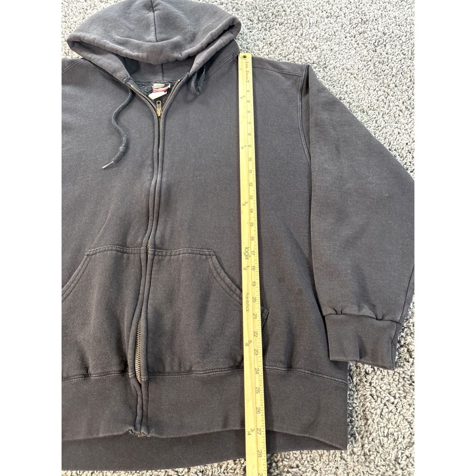 ESPIRIT Vintage Pro Spirit Full Zip Blank Hoodie Sweatshirt Mens L Black Distressed 90s Size US L / EU 52-54 / 3 - 2 Thumbnail