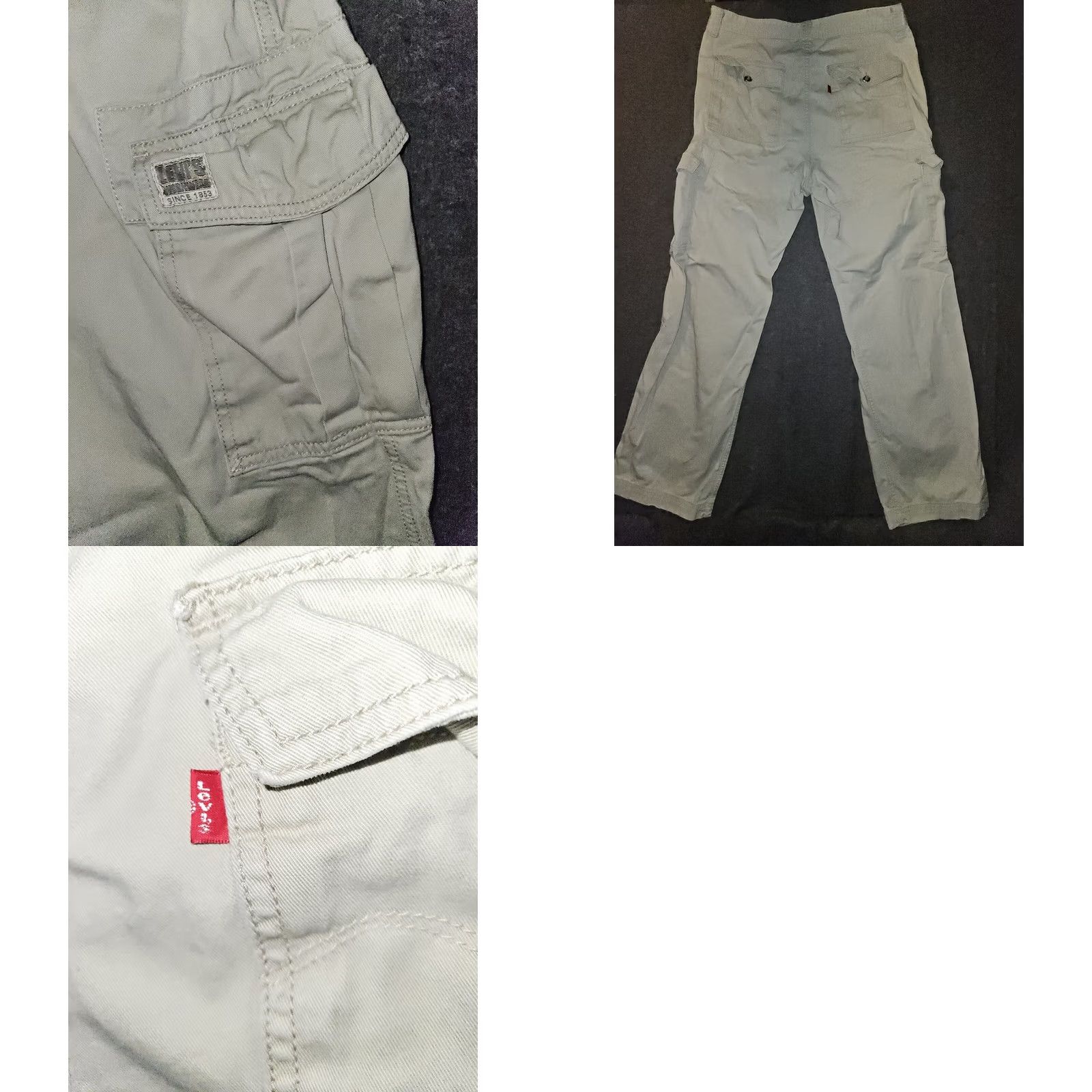 Levi's VINTAGE Levi's Cargo Pants Mens 36x34 Khaki Workwear Cargo Pockets Egypt Army Logo Relaxed Straight Regular Beige 90s Mens Size US 36 / EU 52 - 8 Thumbnail