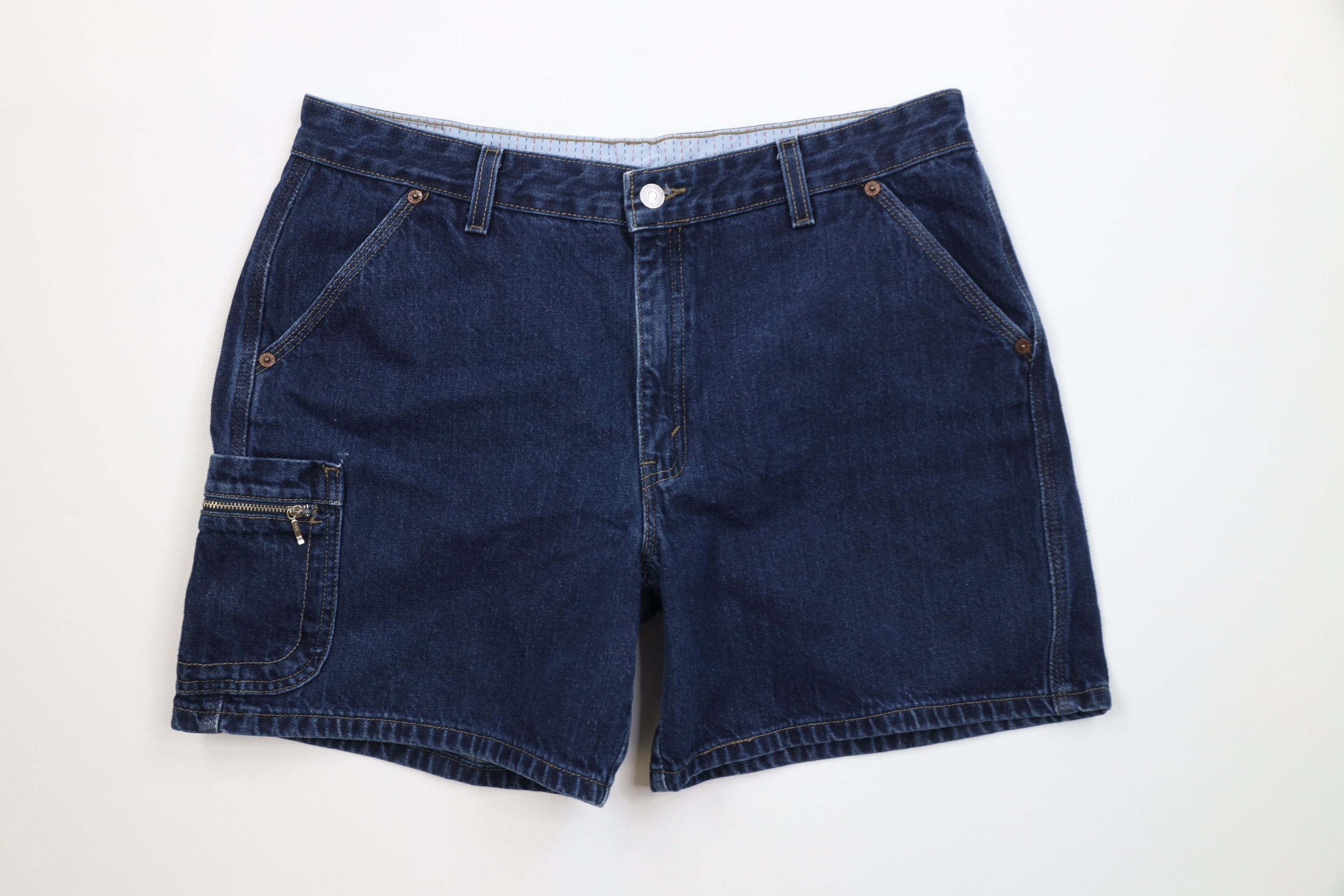 Levi's Vintage Y2K 2002 Levis Baggy Relaxed Denim Cargo Shorts Size 38" / US 16 / IT 52 - 1 Thumbnail