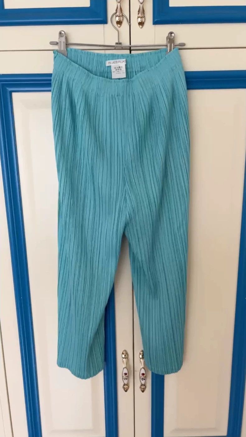 Issey Miyake issey miyake size:2 Cyan pleated pants Size 31" - 1 Thumbnail