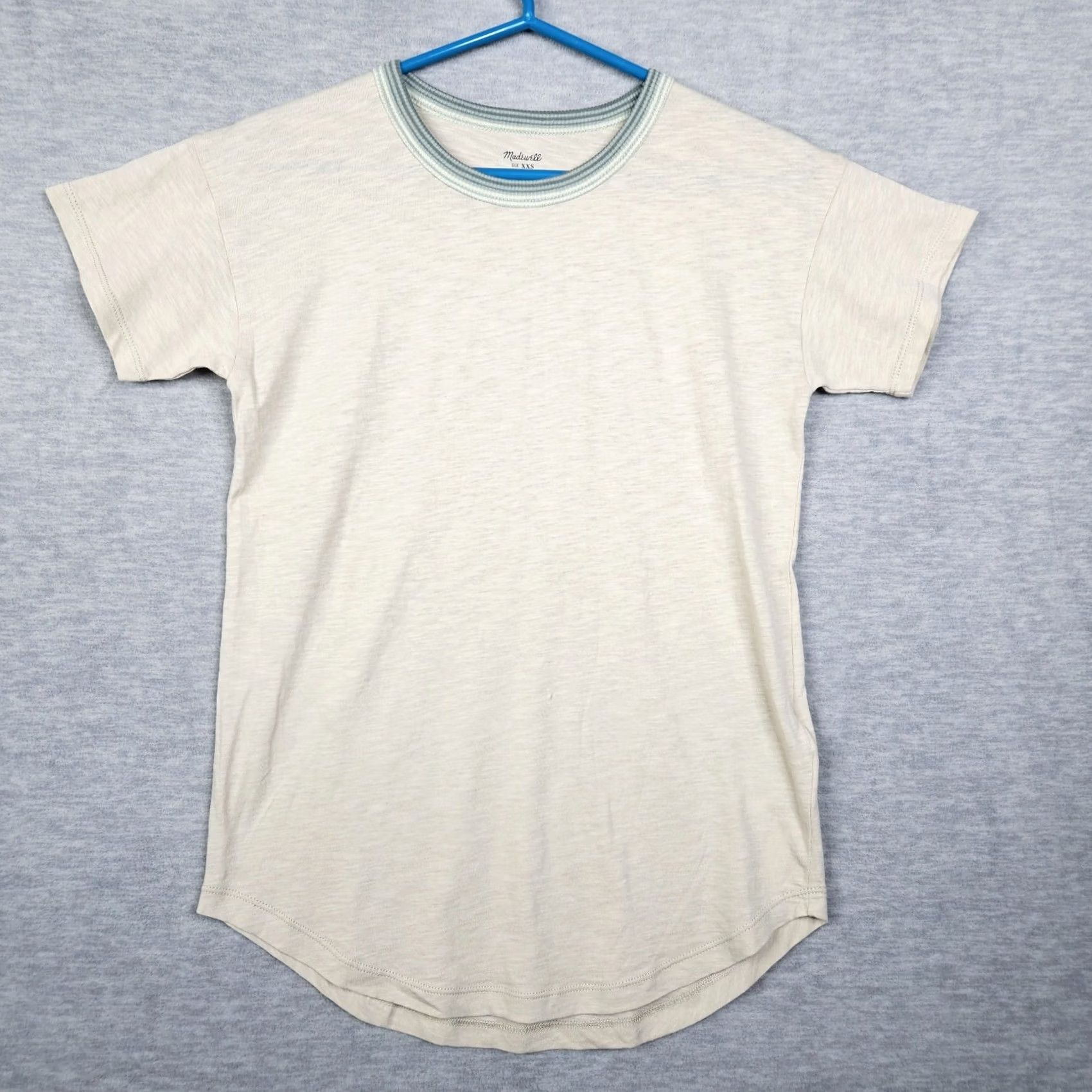Madewell Madewell Women's Short Sleeve T-Shirt Beige 2XS Regular Cotton Blend Round Neck Pullover Casual New Size XXS / US 00 / IT 34 - 2 Thumbnail