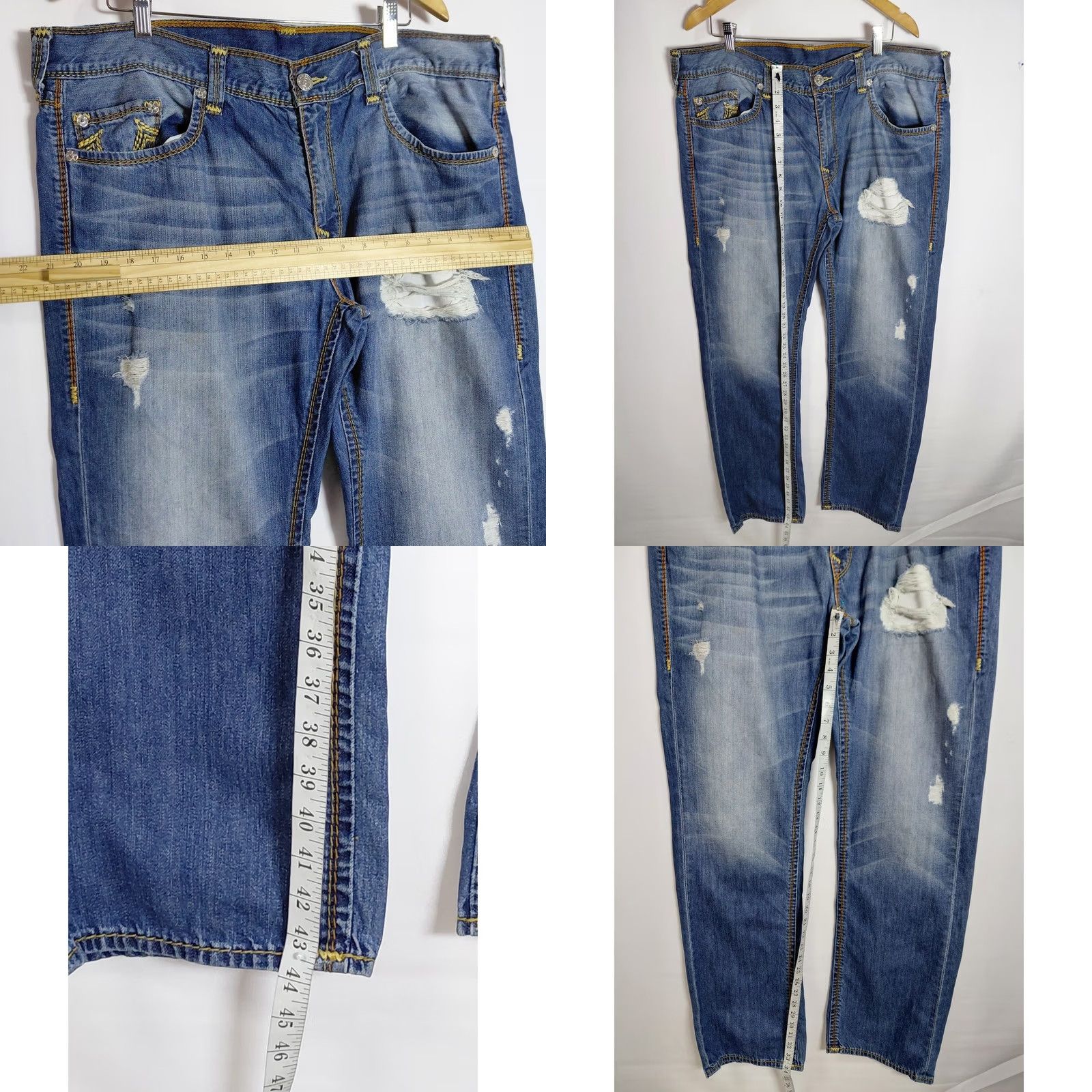 True Religion True Religion Jeans Blue Solid Denim Men Size 40 Regular Fit Size US 40 / EU 56 - 8 Thumbnail