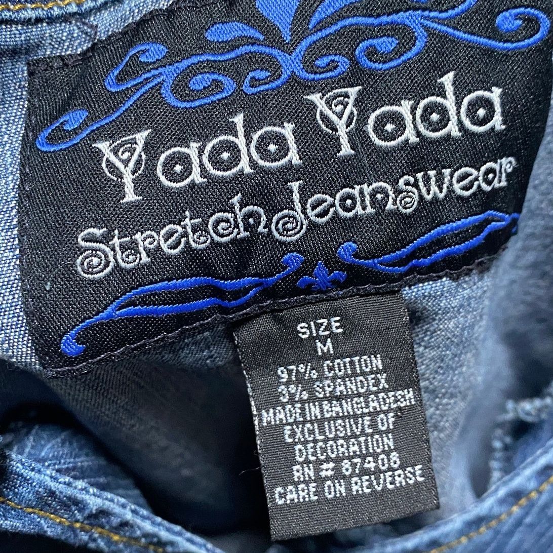 Vintage Vintage Y2k Flared Denim Jumpsuit Snap Front Collared Blue Size 30" / US 8 / IT 44 - 9 Thumbnail