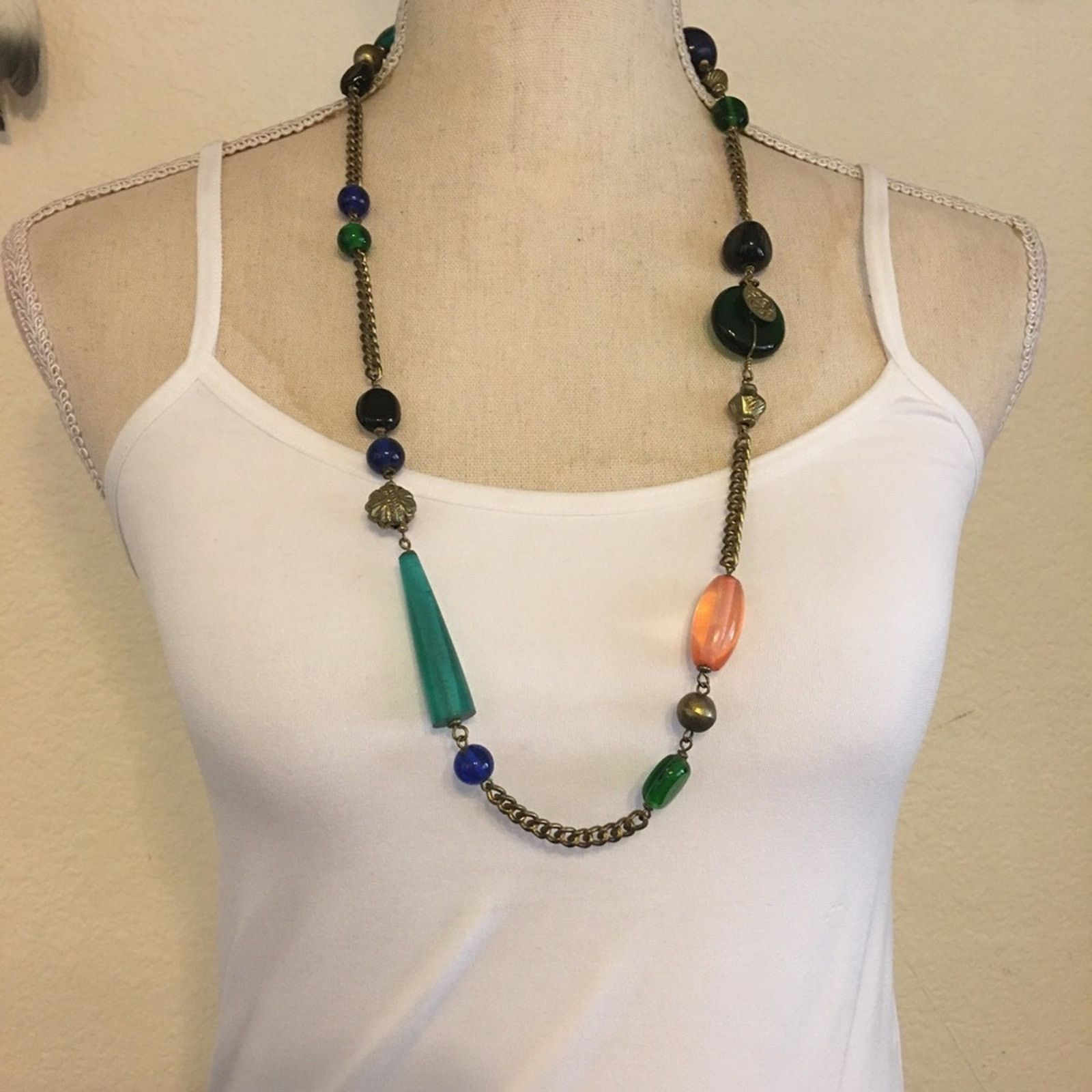 Vintage Vintage multi tone beaded chain necklace Size ONE SIZE - 3 Thumbnail