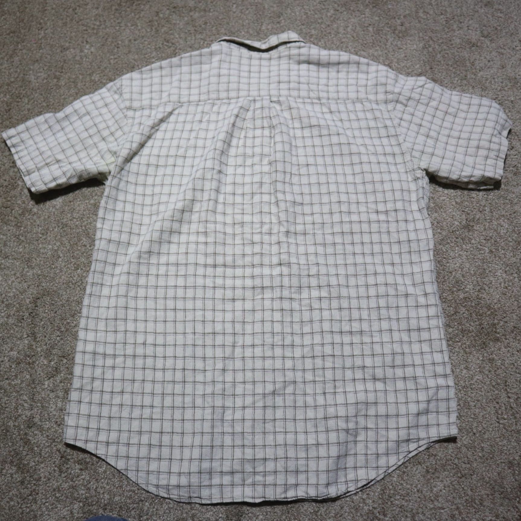 Vintage LL Bean Shirt Short Sleeve Mens XL Tan Plaid 100% Cotton Size US XL / EU 56 / 4 - 7 Thumbnail