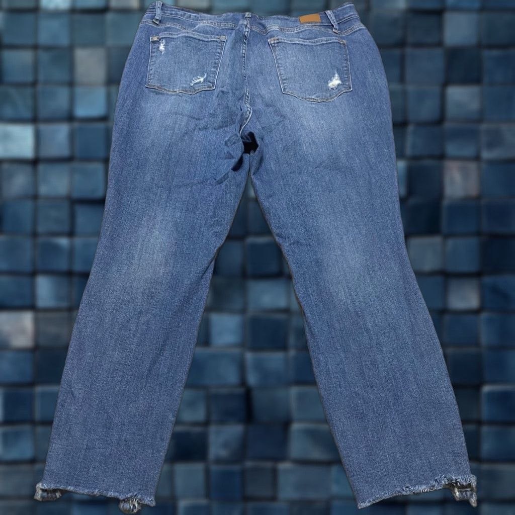 Vintage Judy Blue Jeans Womens 20W High Rise Skinny Denim Distressed 5-Pocket Blue 26in Inseam Plus Size Size 42" / US 20 - 1 Thumbnail