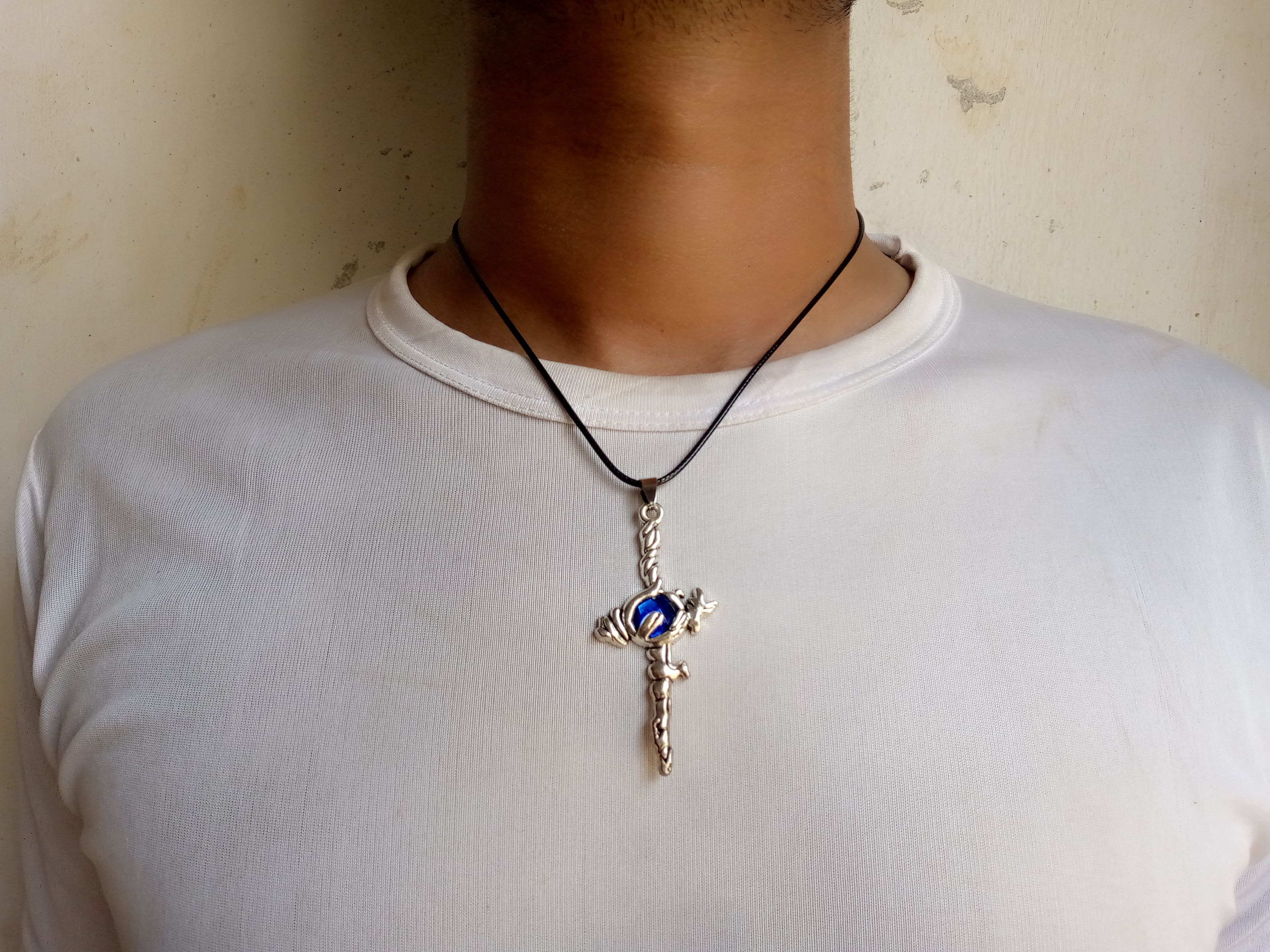 Other Cross pendant necklace (blue stone) Size ONE SIZE - 1 Preview